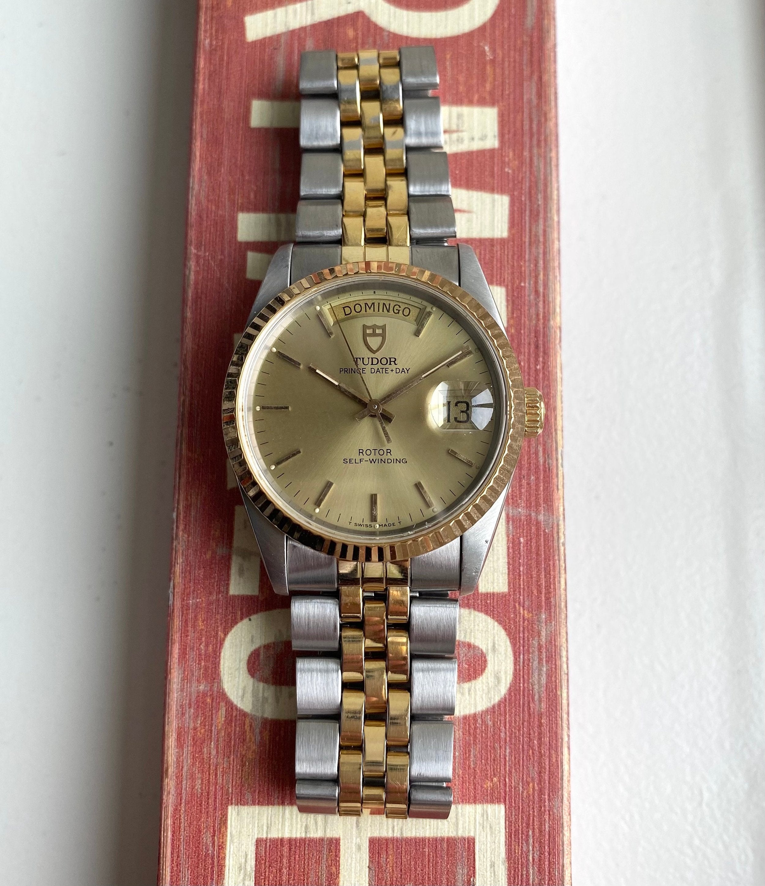 Tudor Oysterprince Dateday 94613 Champagne Dial Two Tone Full Set Watch