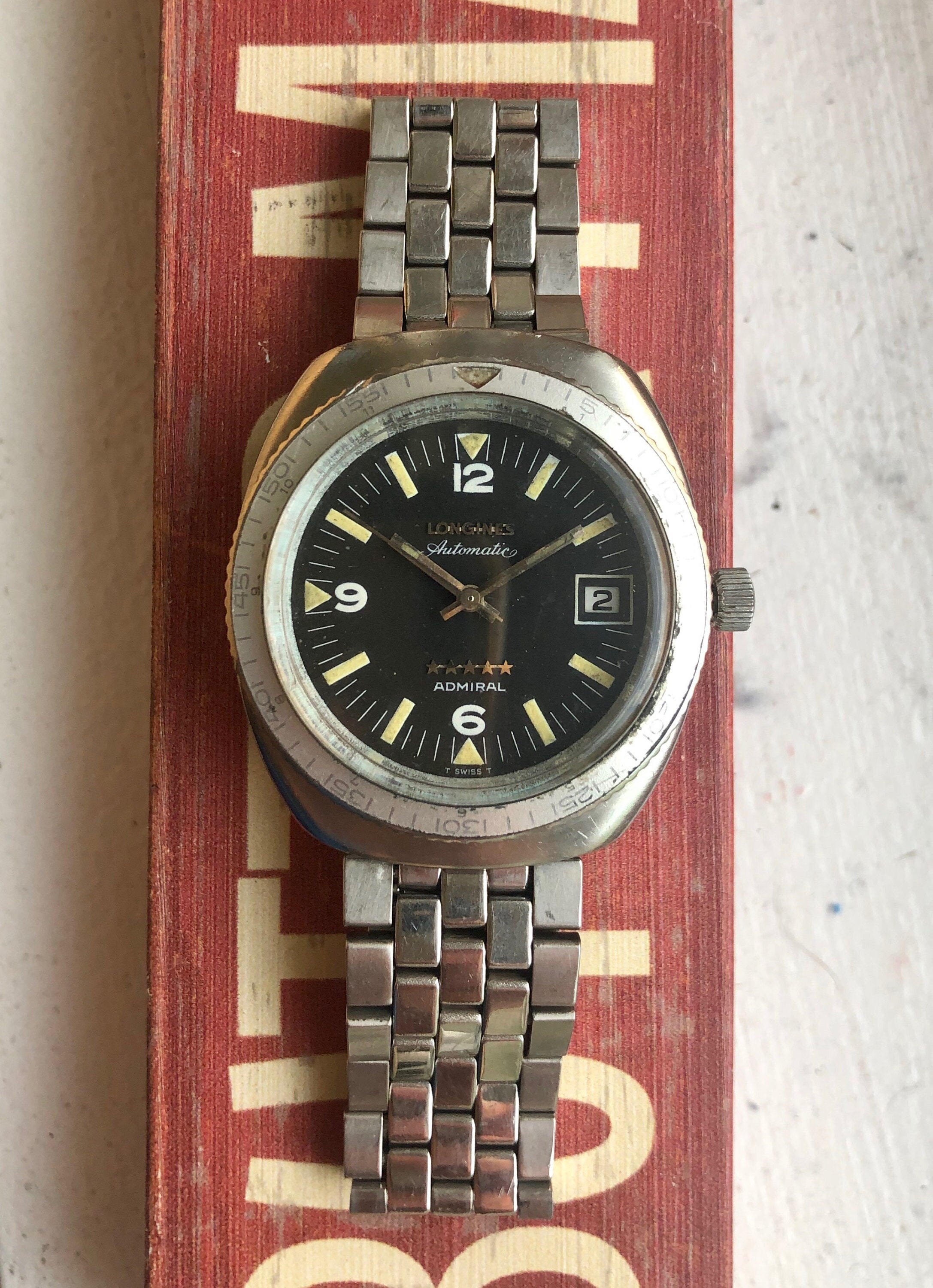 Vintage Longines Admiral Diver Stainless Steel Automatic w/ Bracelet Watch