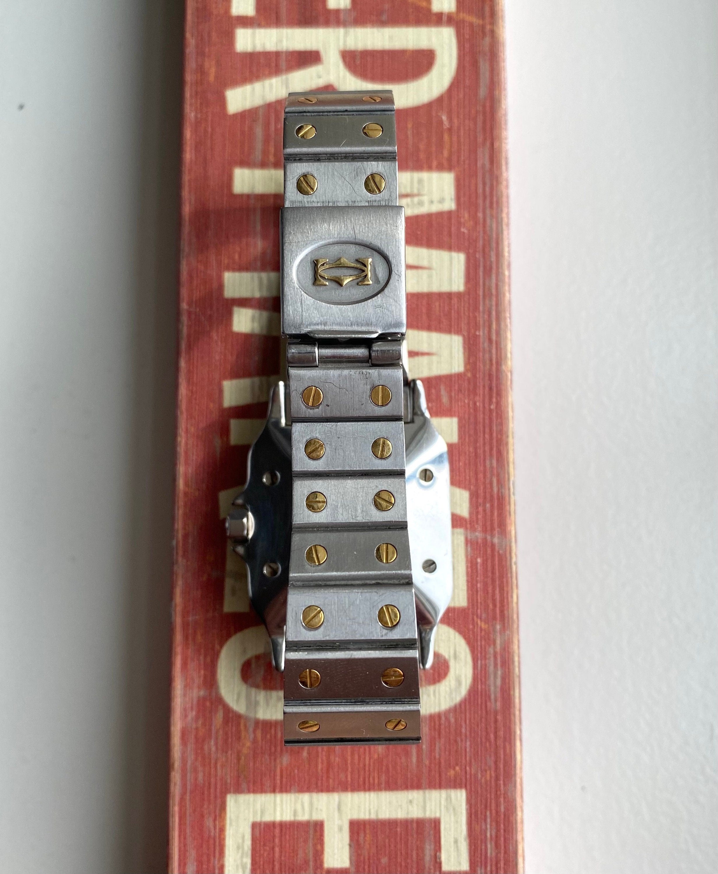 Cartier Santos 80s Vintage Automatic Two Tone White Roman Numeral Dial