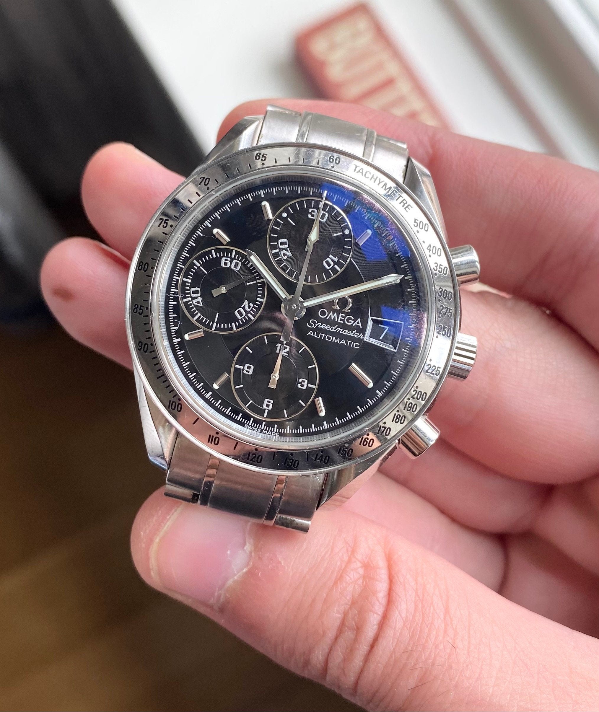 Omega Speedmaster Ref 3513.50 Quickset Date Automatic Chronograph Black Dial 39mm Watch