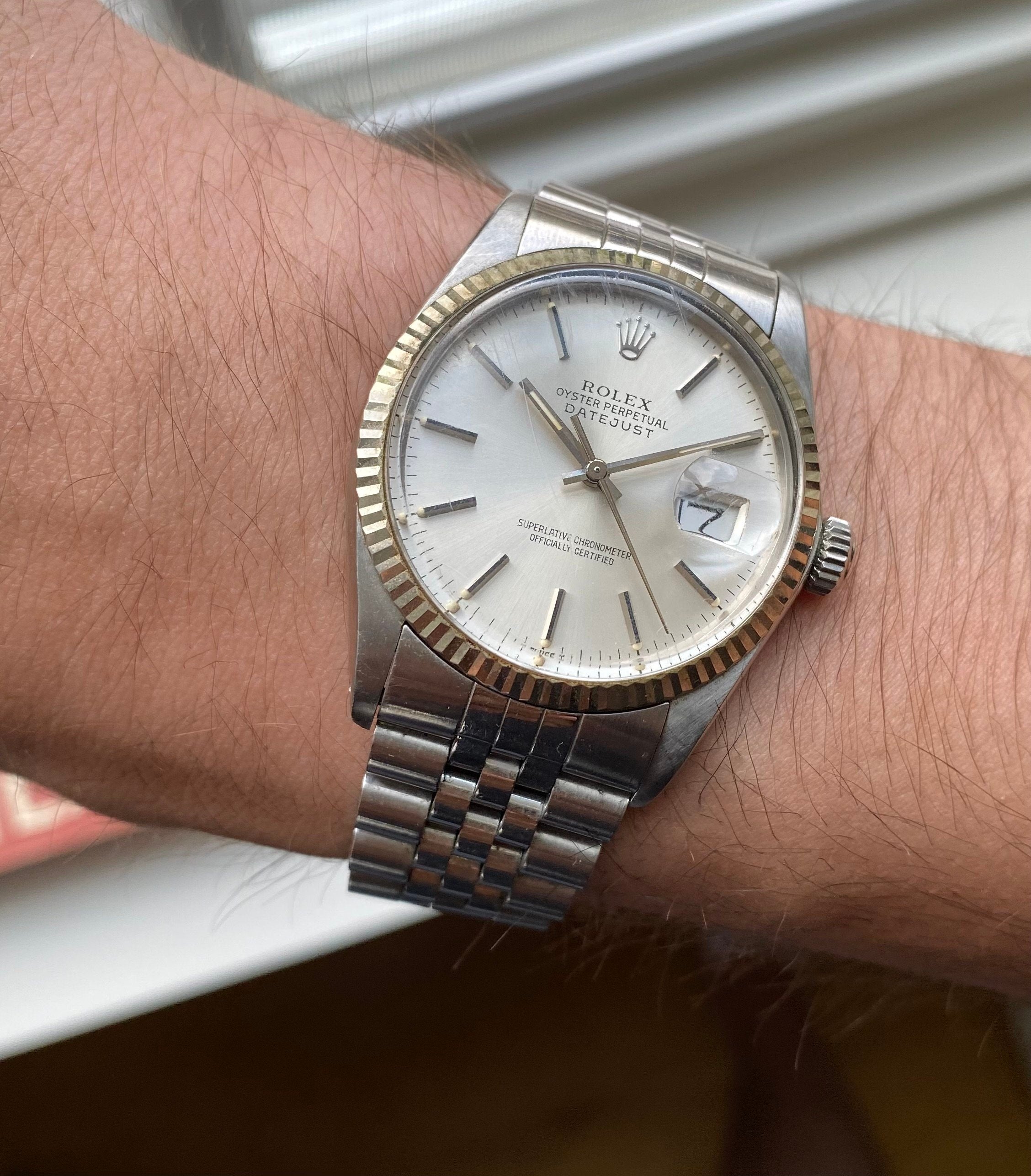 Rolex Datejust 80s Ref 16014 Silver Sunburst Dial Quickset 36mm Watch