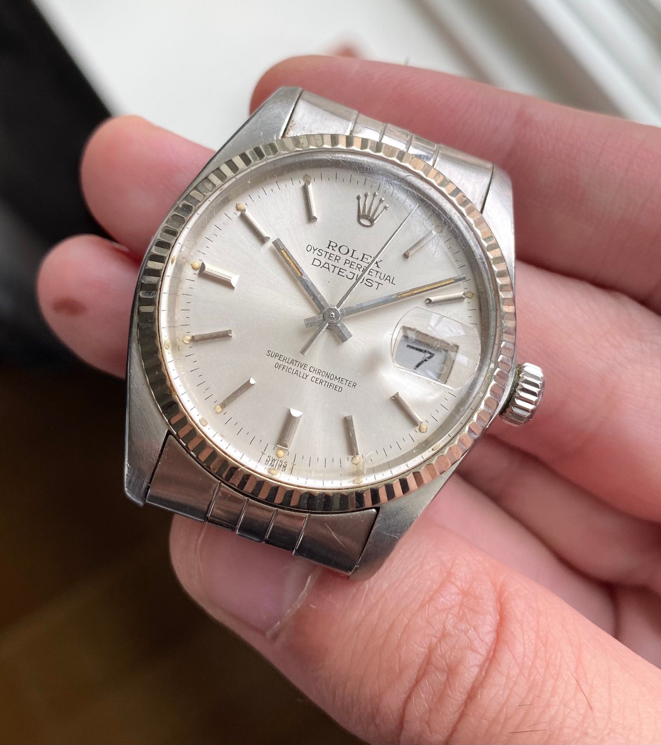 Vintage Rolex Datejust 80s Ref 16014 Silver Dial Quickset 36mm Serviced Watch