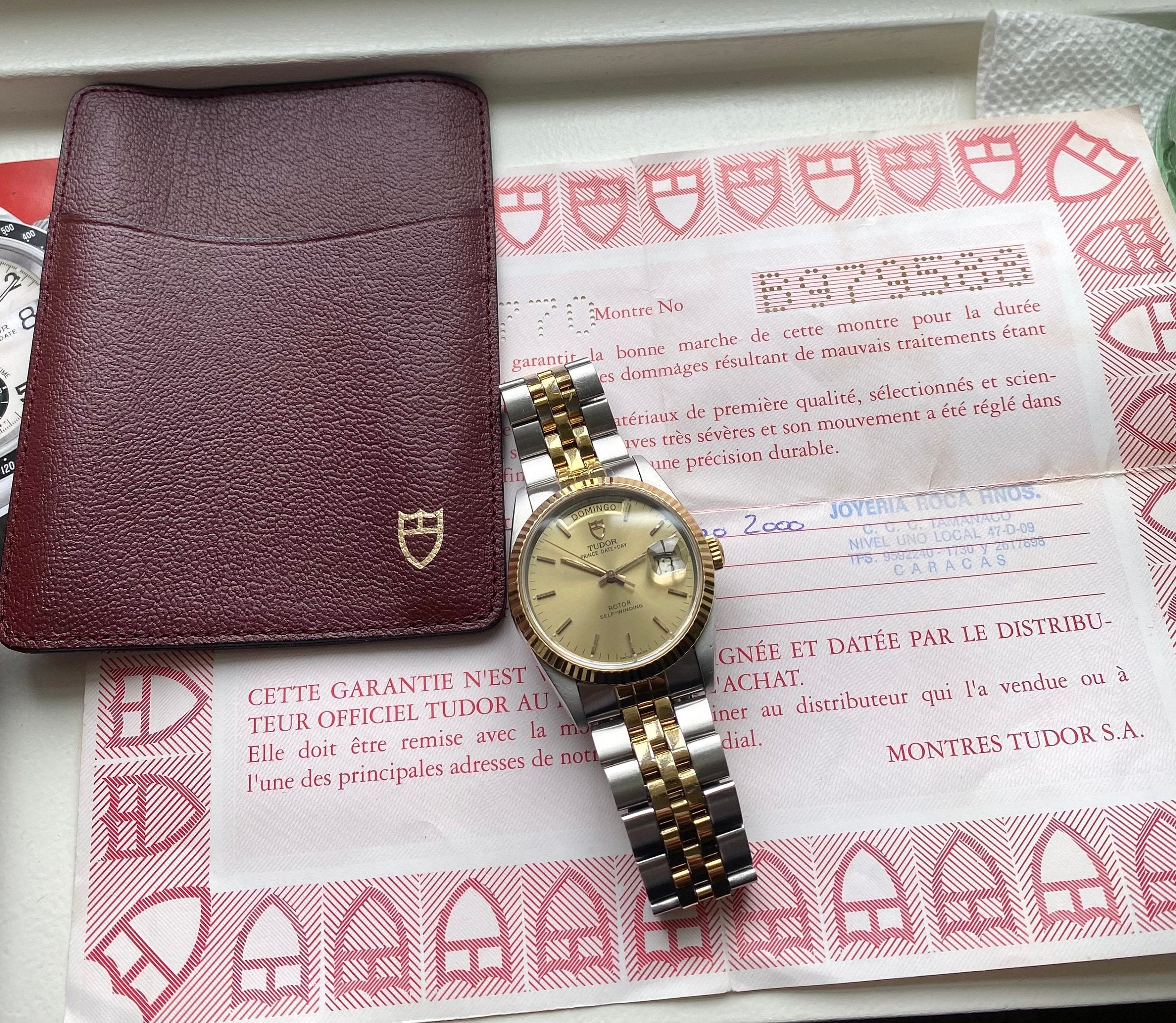 Tudor Oysterprince Dateday 94613 Champagne Dial Two Tone Full Set Watch
