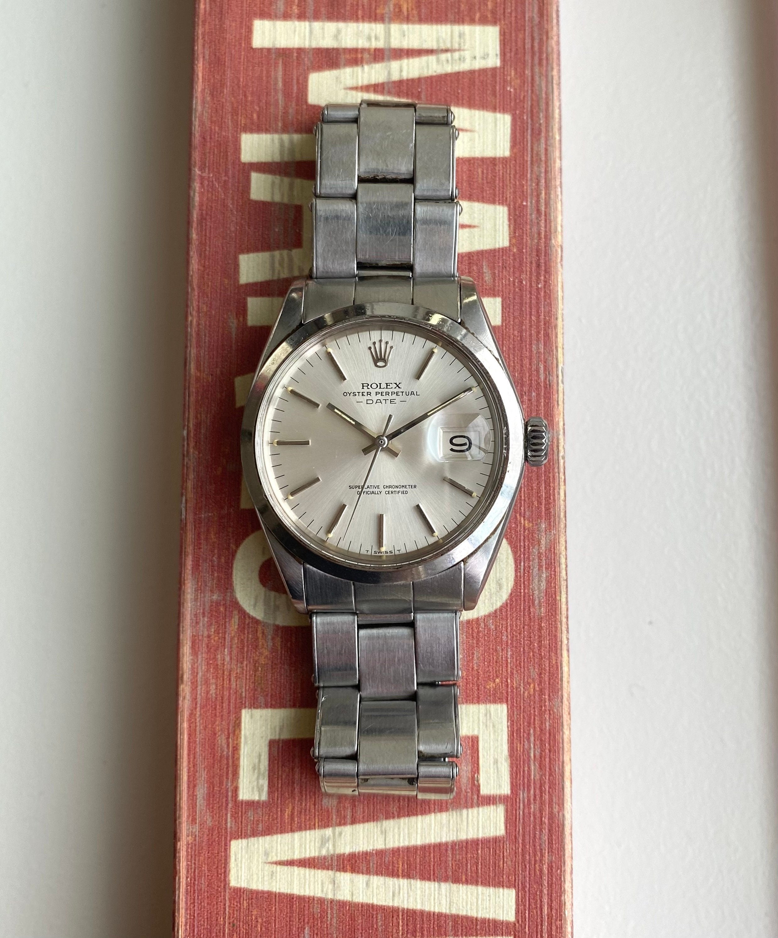 Vintage Rolex OP Date 70s Ref 1500 Silver Dial 34mm Watch