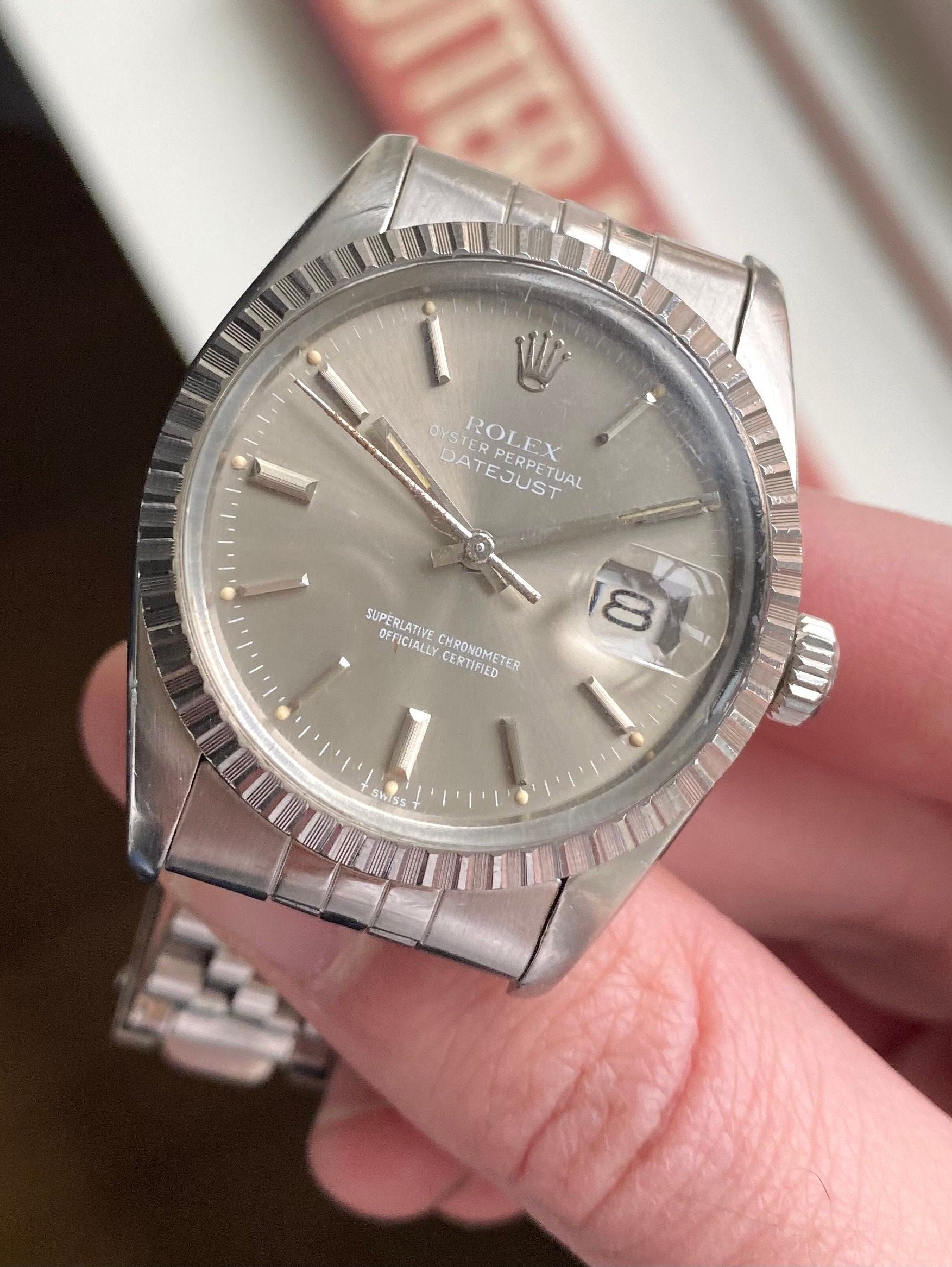 Rolex Datejust Ref 16030 Automatic 80s Quickset Grey Dial Steel Watch