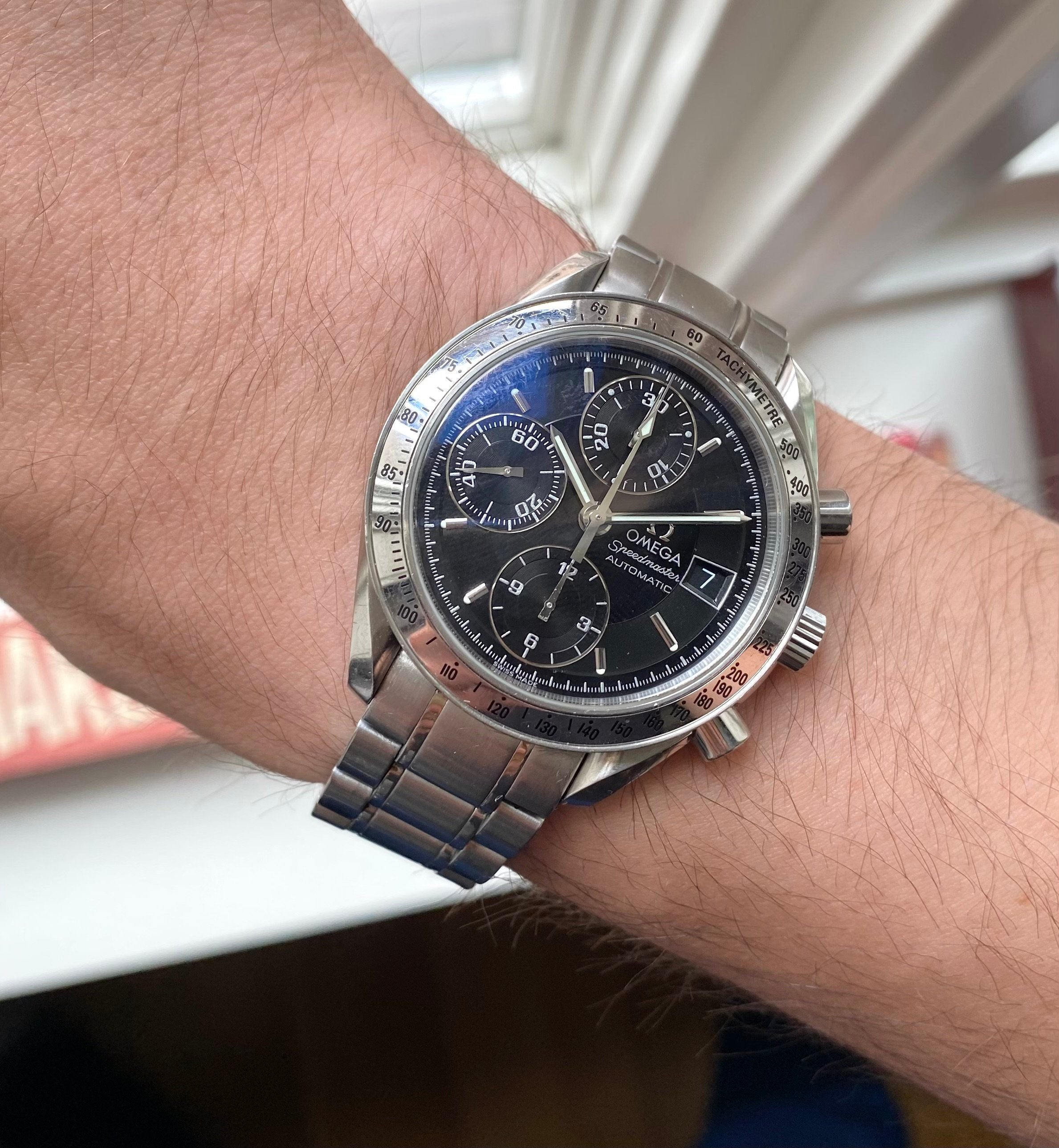 Omega Speedmaster Ref 3513.50 Quickset Date Automatic Chronograph Black Dial 39mm Watch