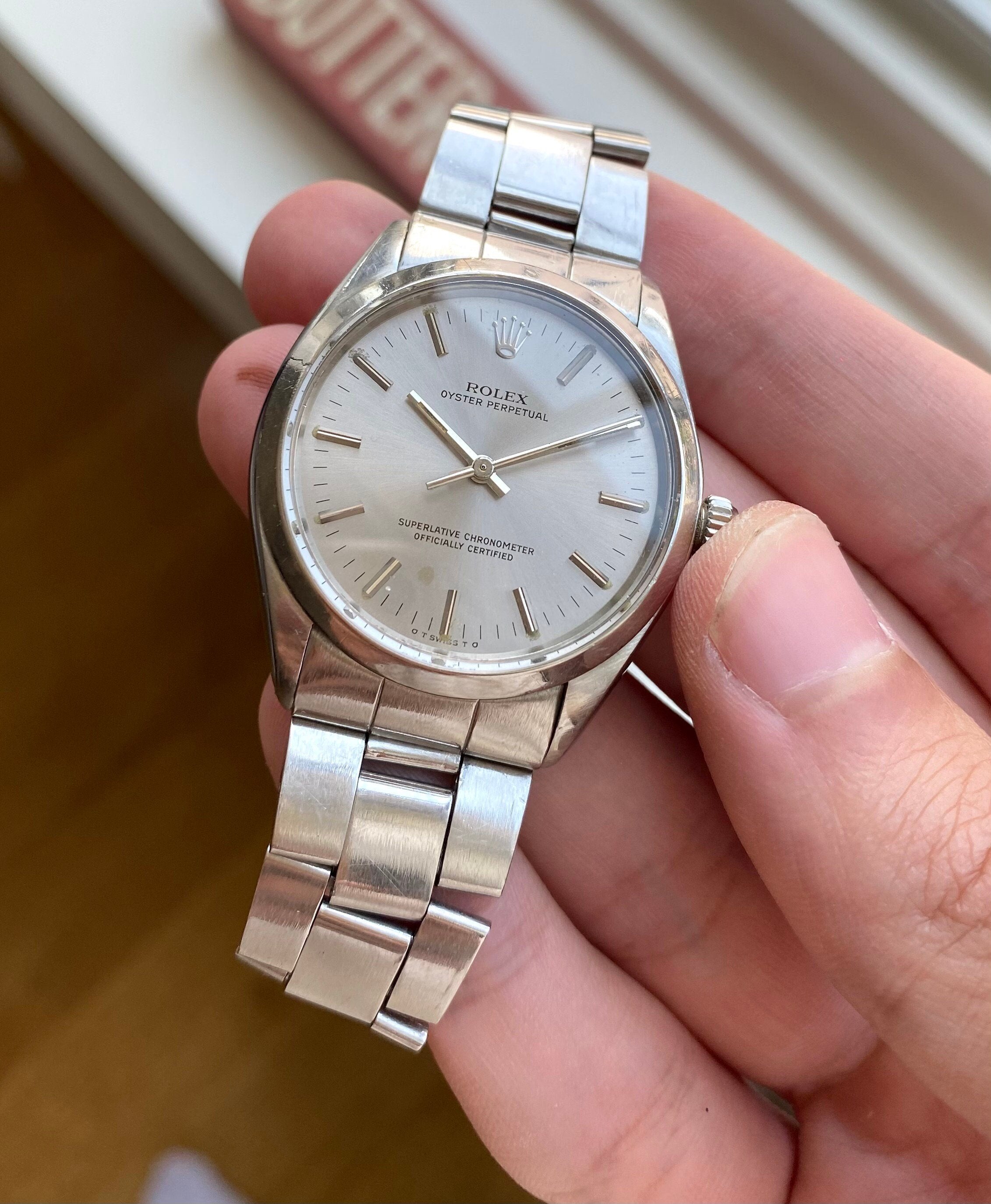 Vintage Rolex Oysterperpetual Ref 1002 Automatic Silver Sigma Dial 34mm Watch