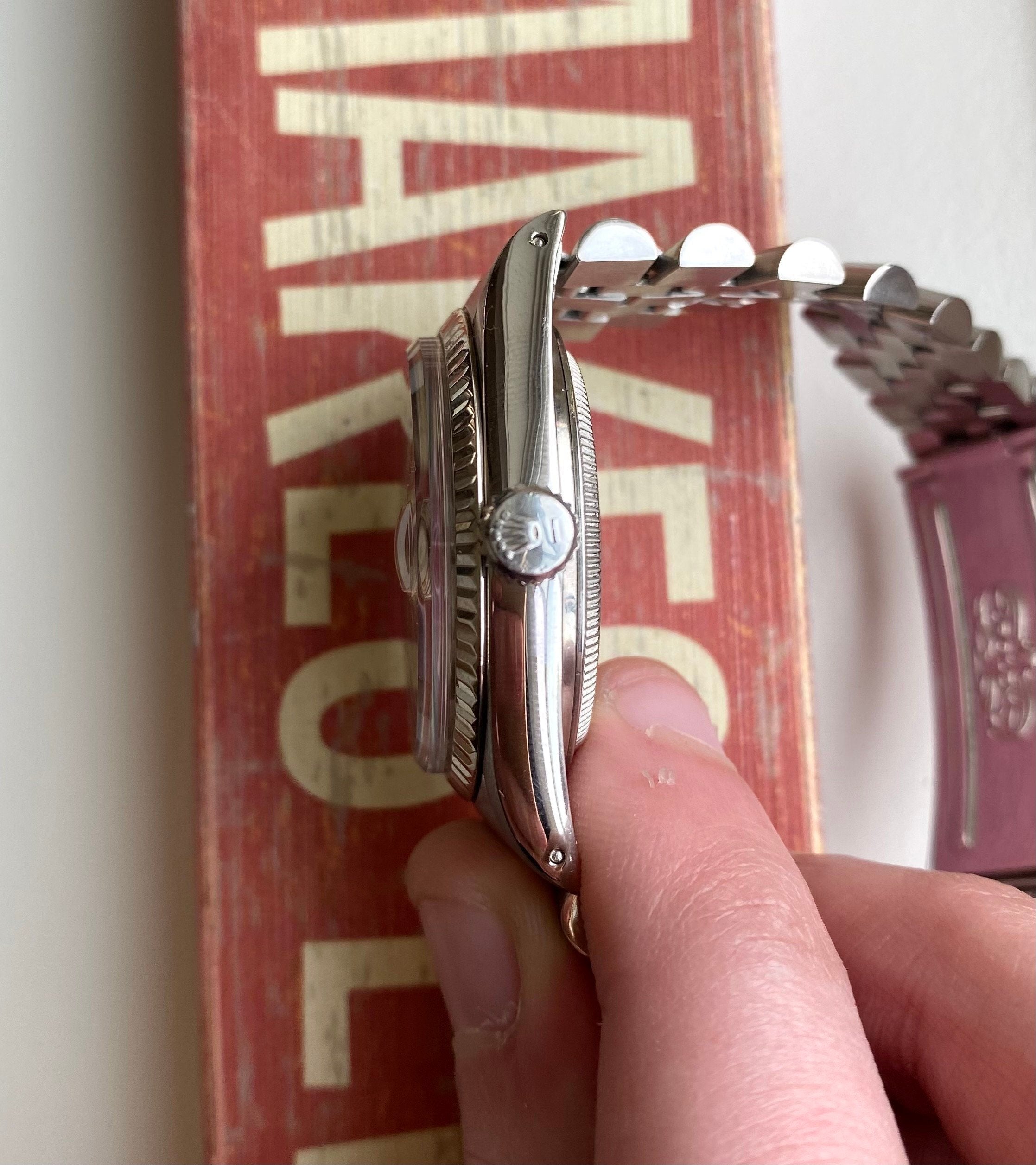 Rolex Datejust 80s Ref 16014 Silver Linen Dial Quickset 36mm Watch