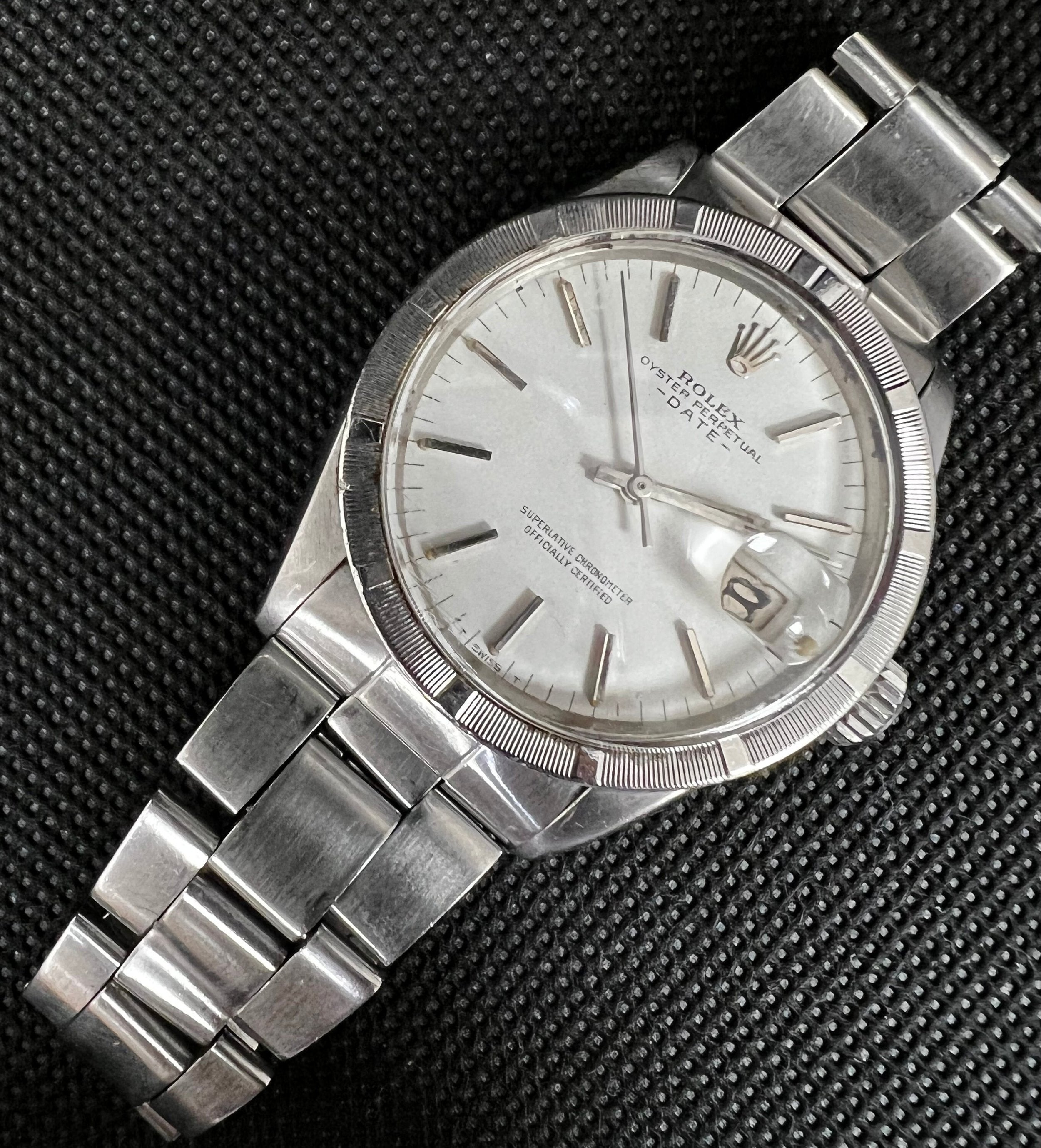 Vintage Rolex Oyster Perpetual Date 60’s Reference 1500 White Dial 34mm Watch