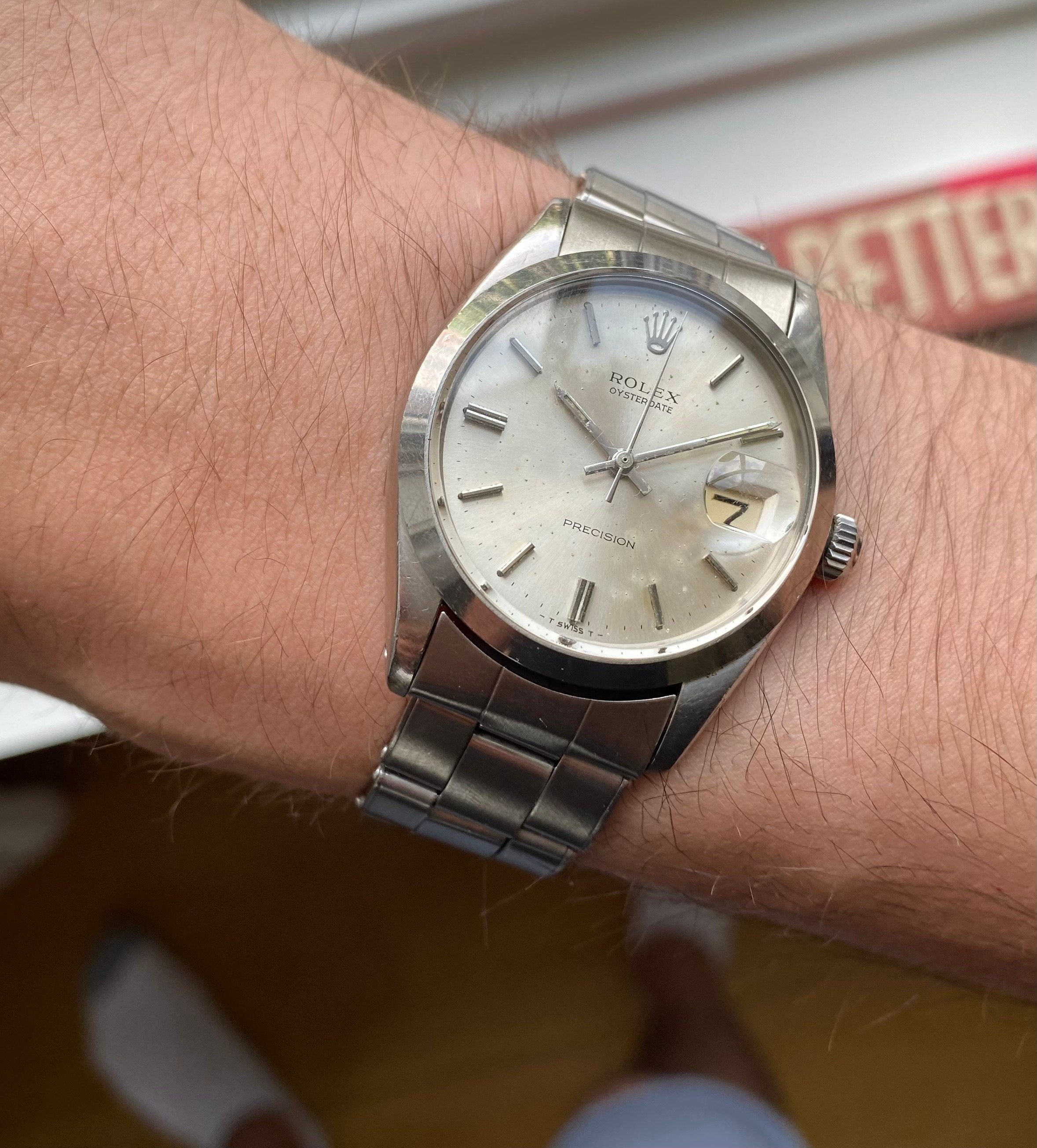 Vintage Rolex Oysterdate Precision Ref 6694 Manual Wind Silver Dial Steel 34mm Watch