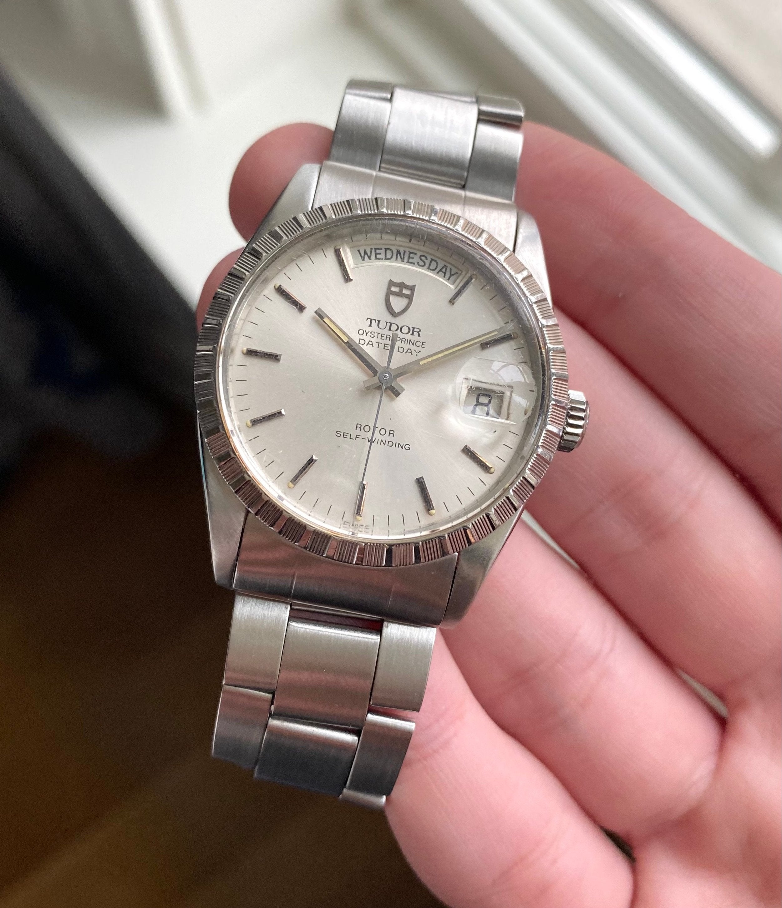 Tudor Oysterprince Date Day Ref 94510 Automatic Silver Dial Quickset 36mm Watch