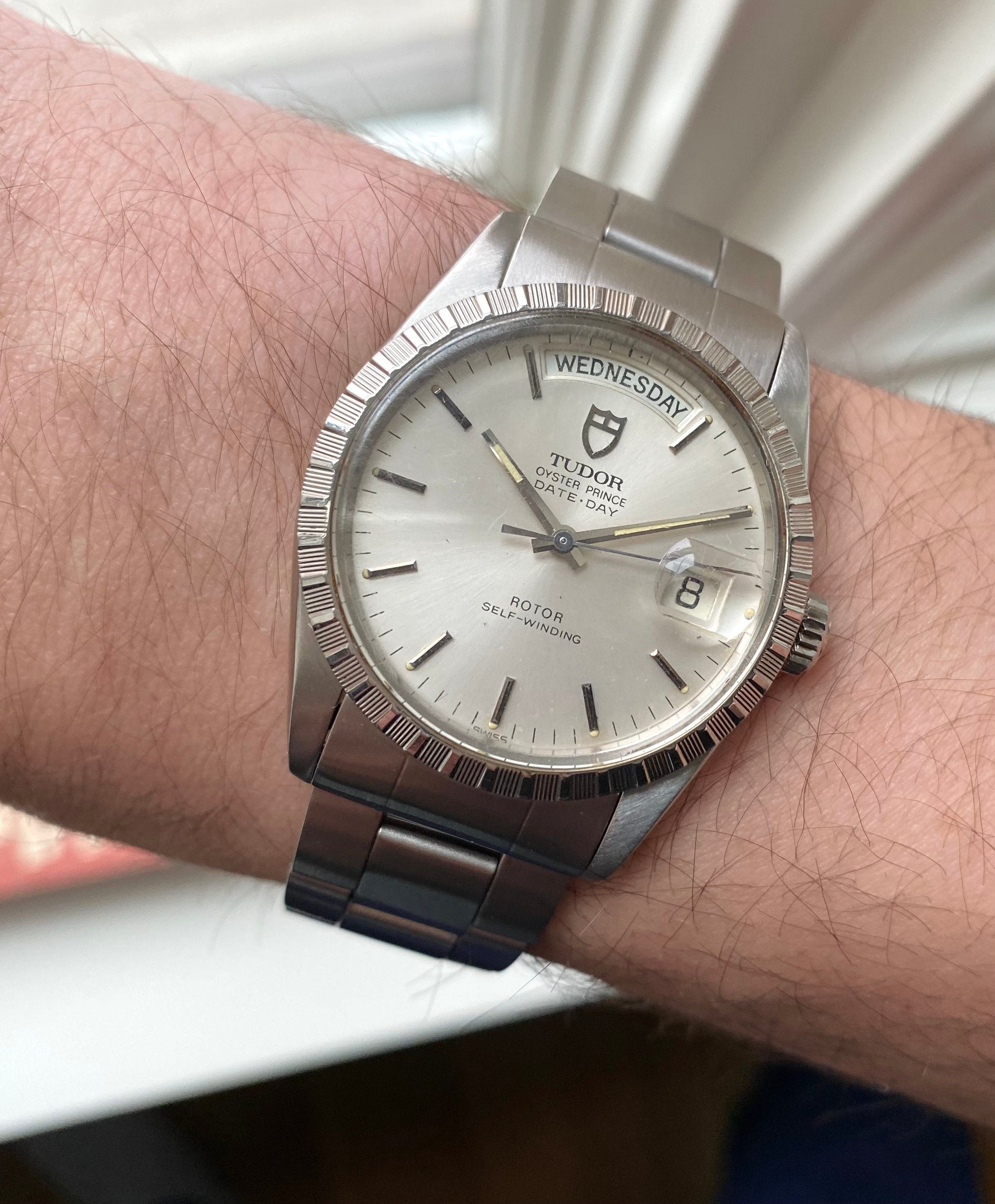 Tudor Oysterprince Date Day Ref 94510 Automatic Silver Dial Quickset 36mm Watch