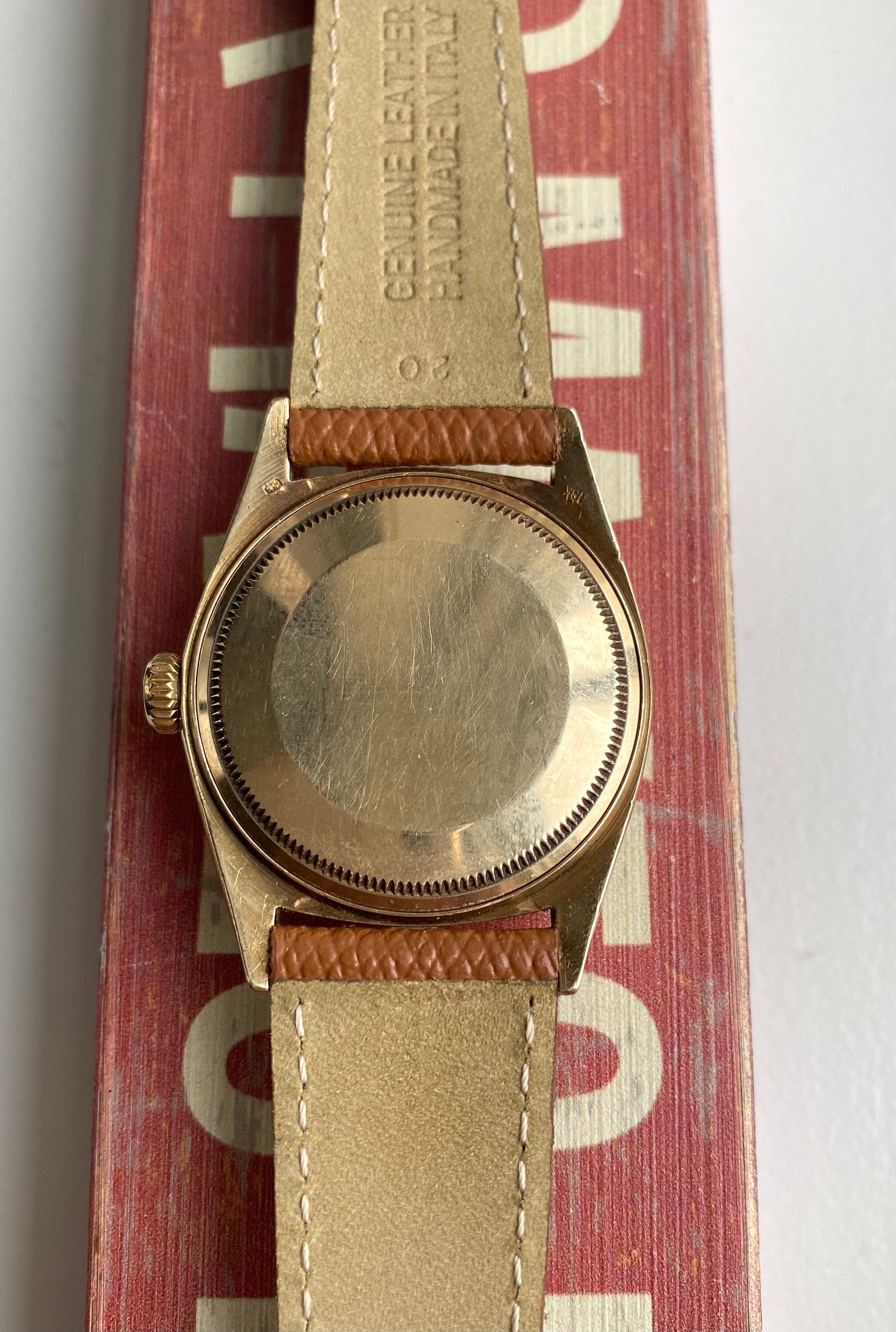 Vintage Rolex Datejust 36mm 18K Yellow Gold Ref 1601 Champagne Dial Watch