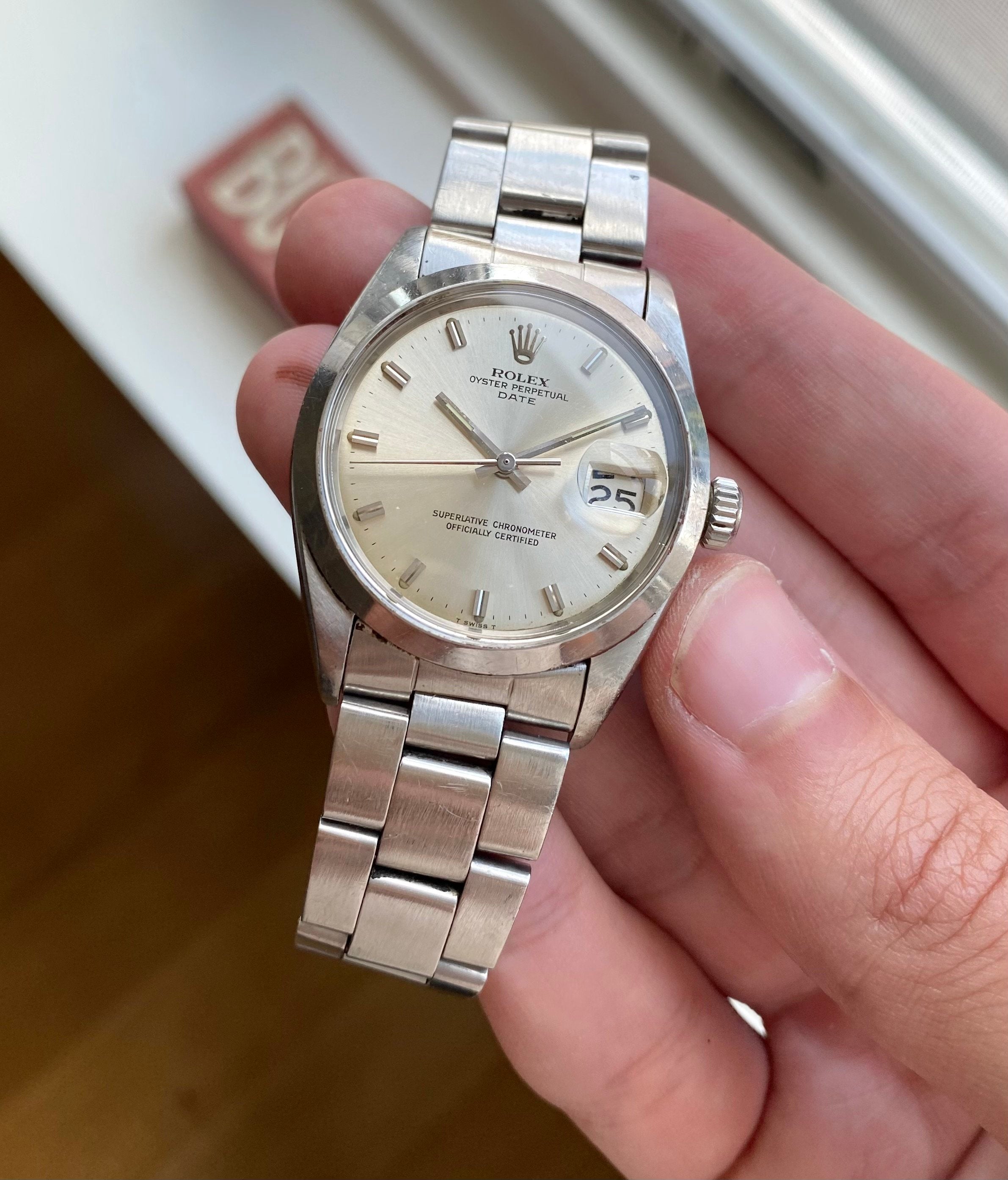 Vintage Rolex OP Date Automatic Ref 1500 Silver Dial 34mm Watch