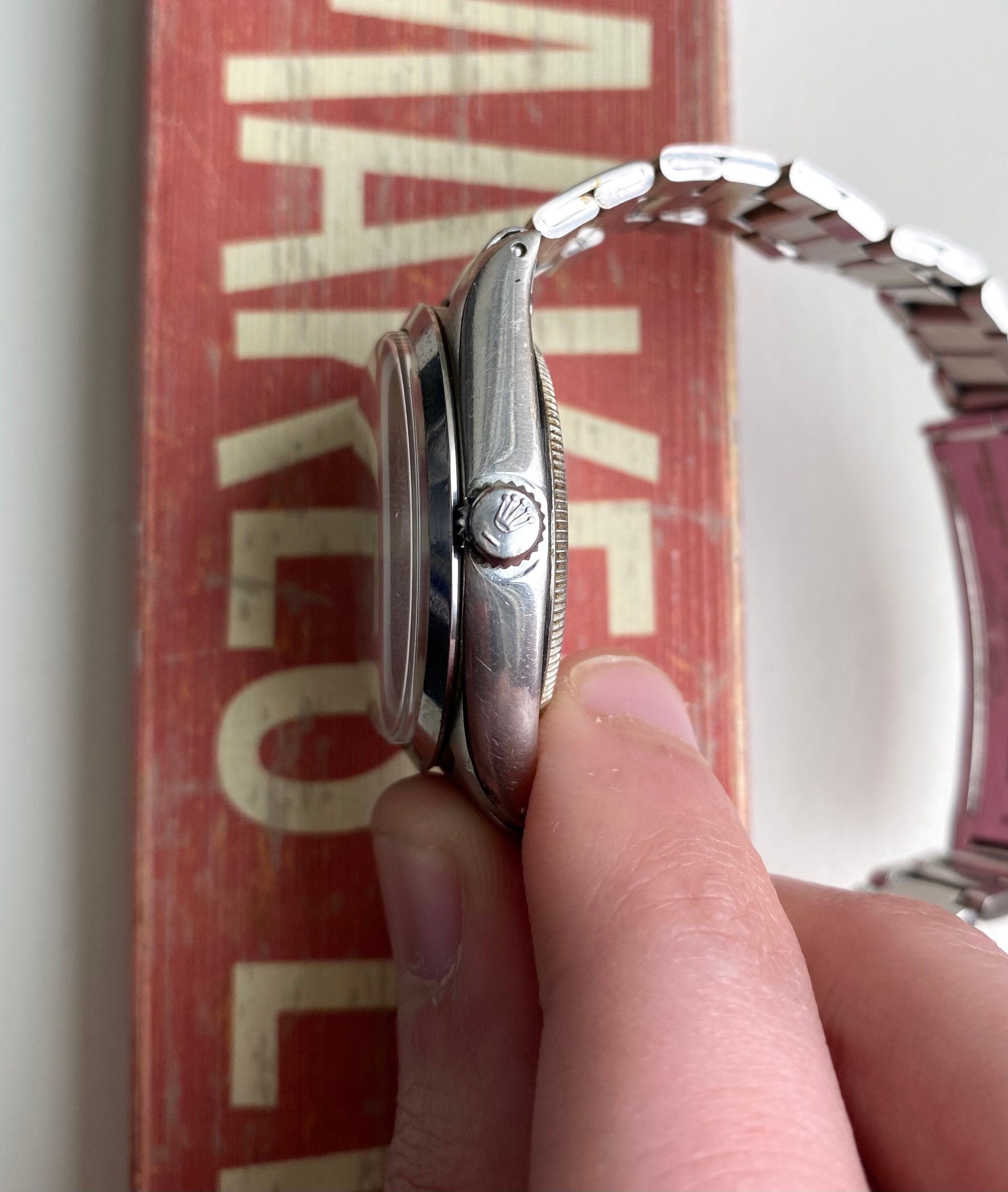 Vintage Rolex Air King Precision Ref 5500 Automatic Silver Dial 34mm Watch