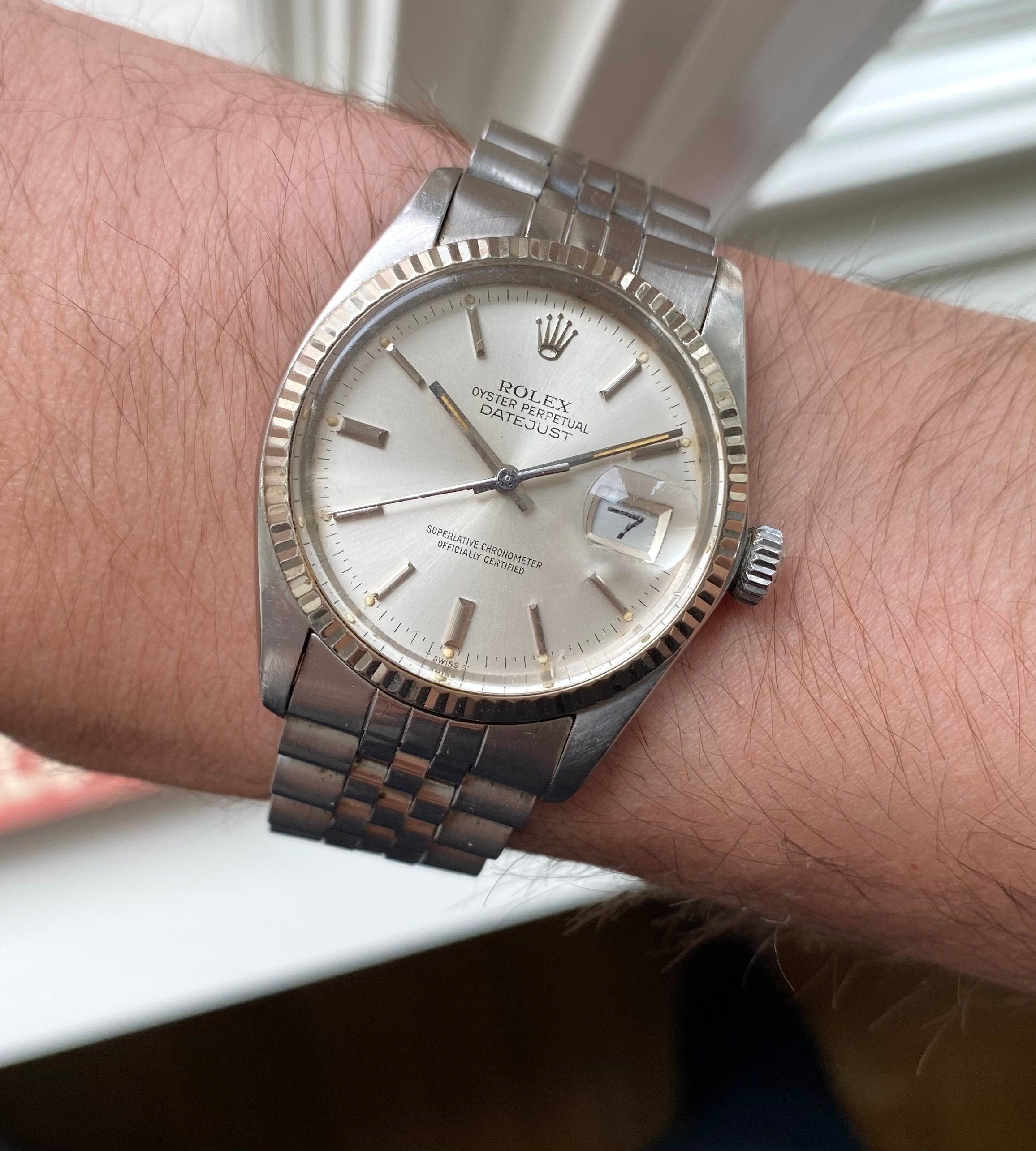 Vintage Rolex Datejust 80s Ref 16014 Silver Dial Quickset 36mm Serviced Watch