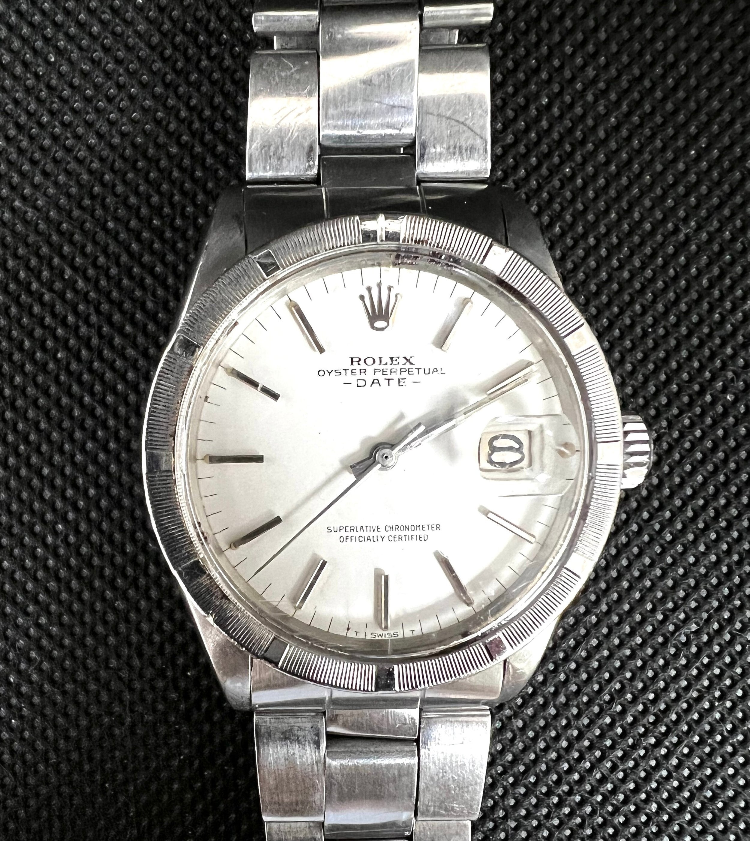 Vintage Rolex Oyster Perpetual Date 60’s Reference 1500 White Dial 34mm Watch