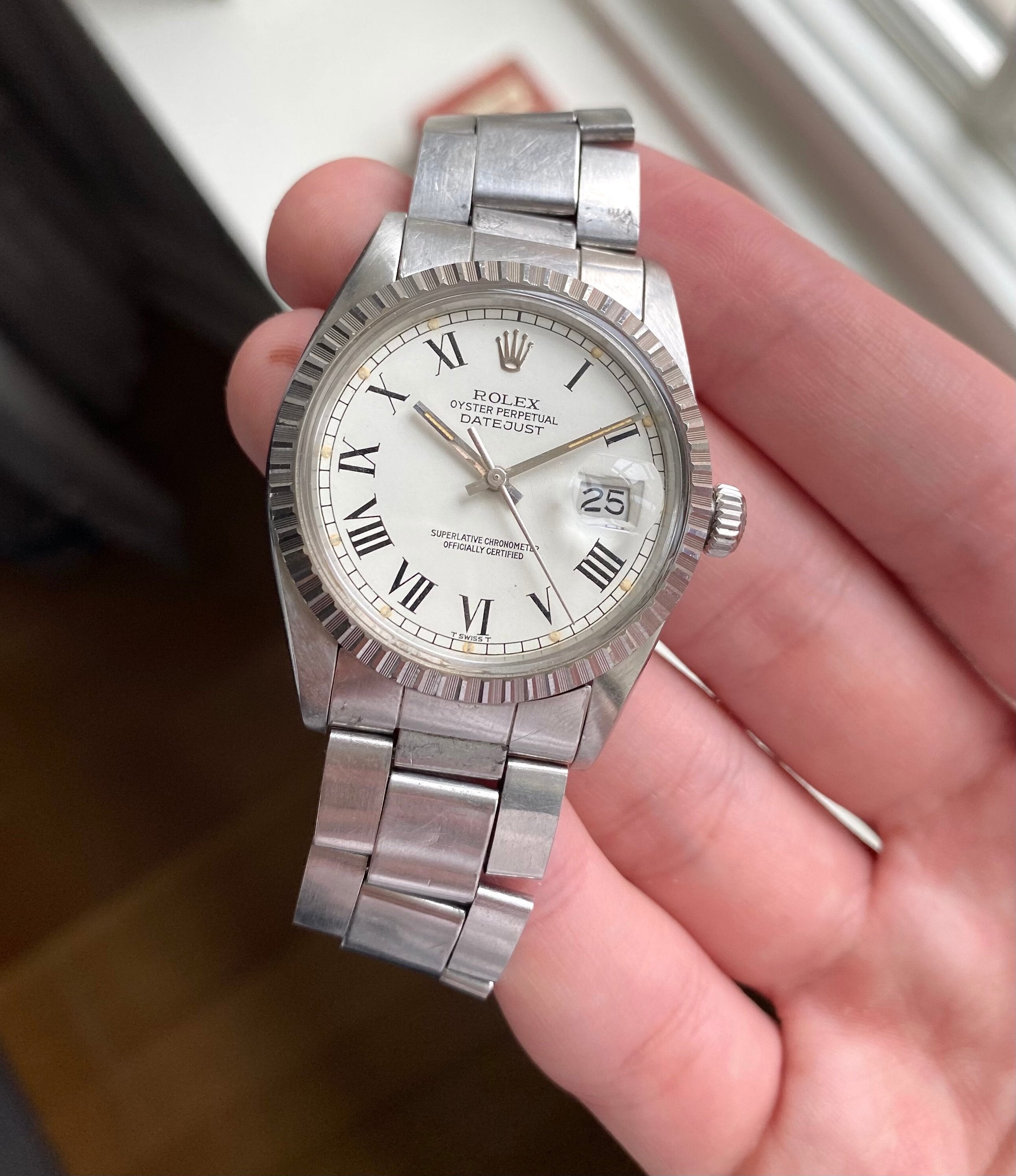 Rolex Datejust 80s Ref 16030 Automatic White Buckley Dial Quickset 36mm Watch