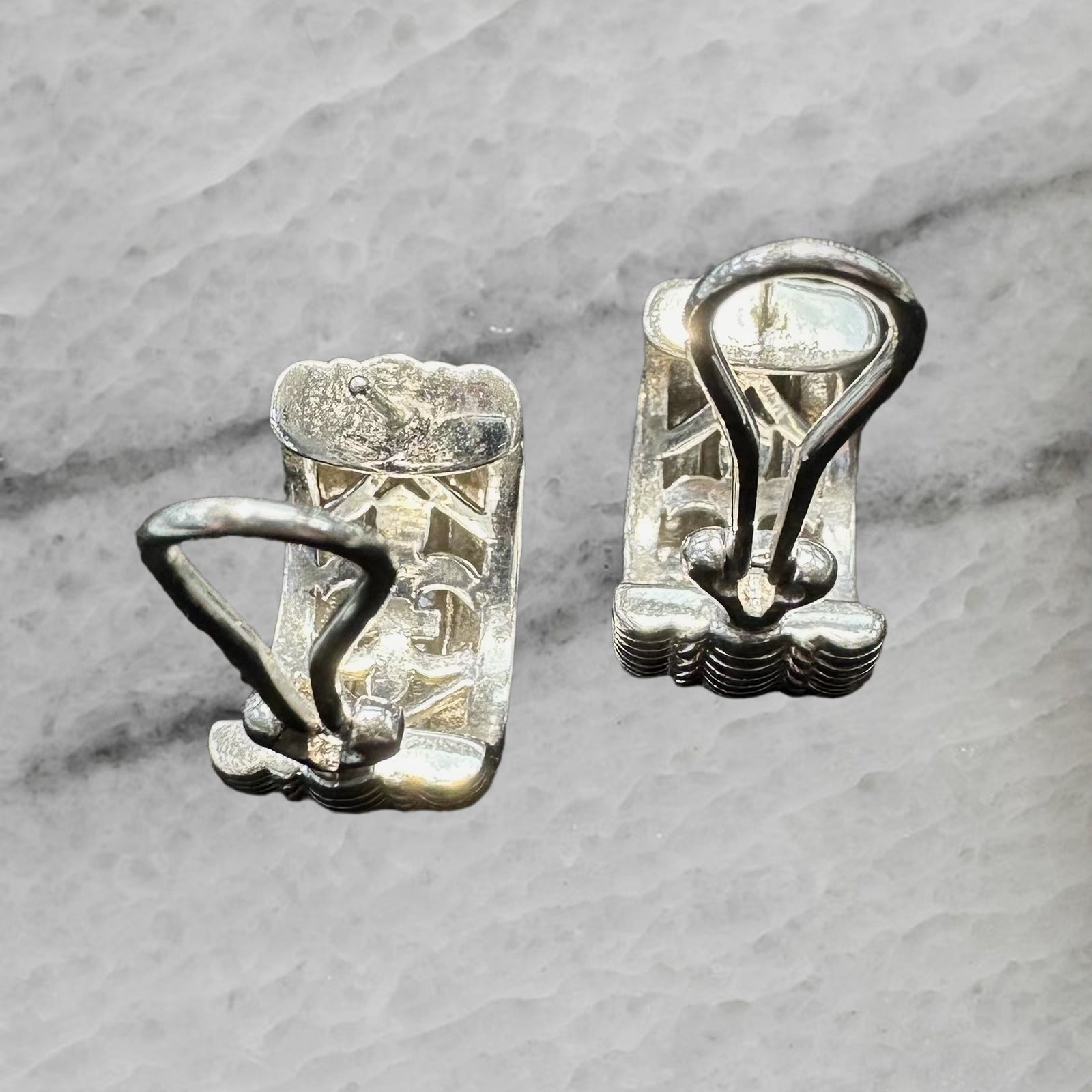 Judith Ripka Sterling Silver Wide Cable Half Hoop Earrings