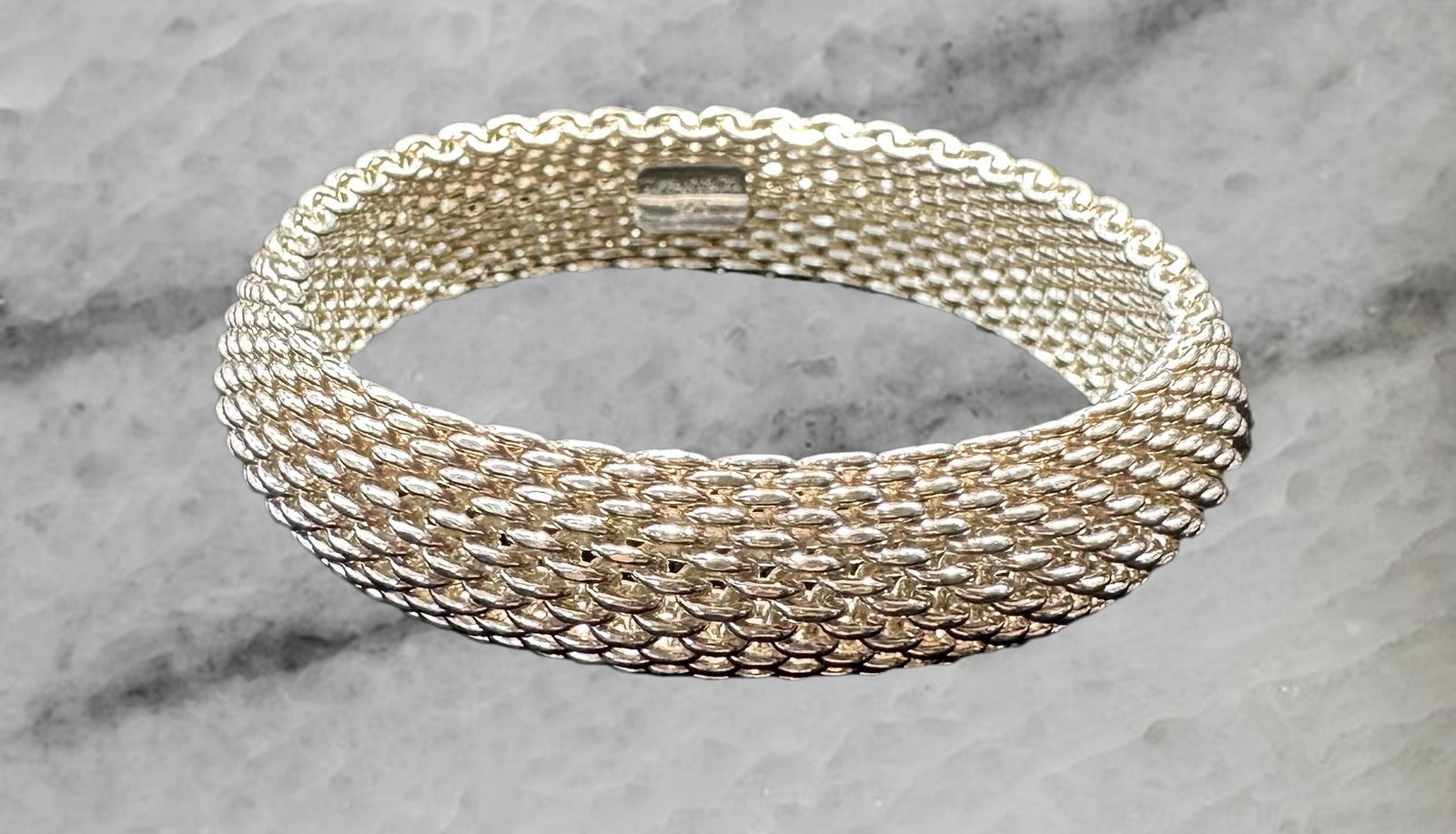 Tiffany Co Sterling Silver Somerset Mesh Bracelet 7 25