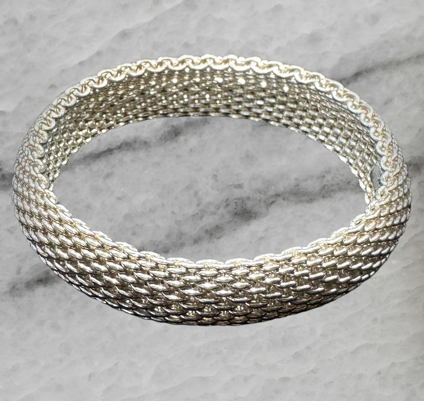Tiffany Co Sterling Silver Somerset Mesh Bracelet 7 25