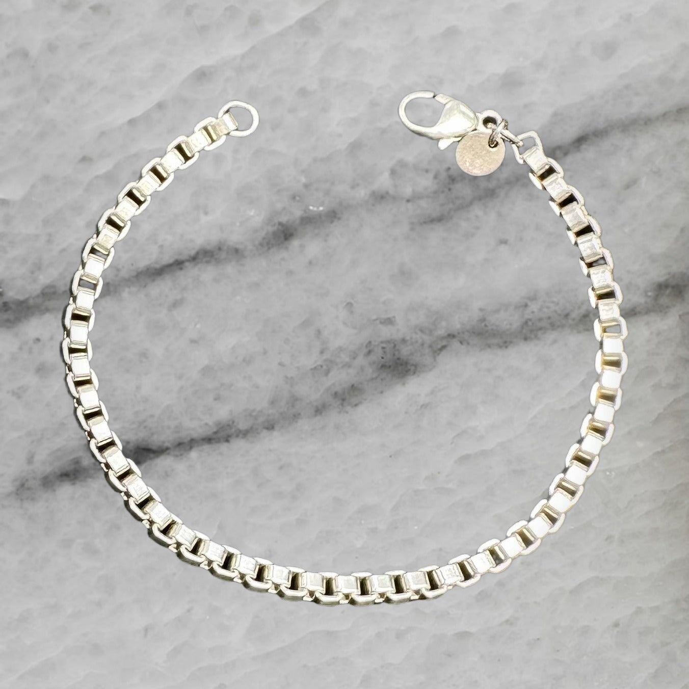 Tiffany Co Sterling Silver Venetian Link Box Chain 7 5