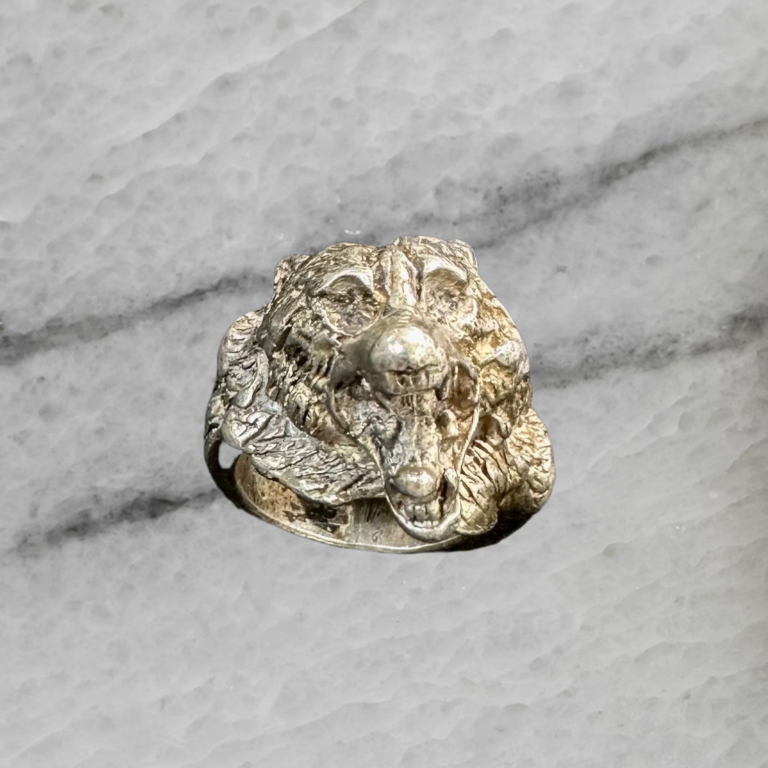 Vintage Sterling Silver 3d Wolf Ring Size 6.75