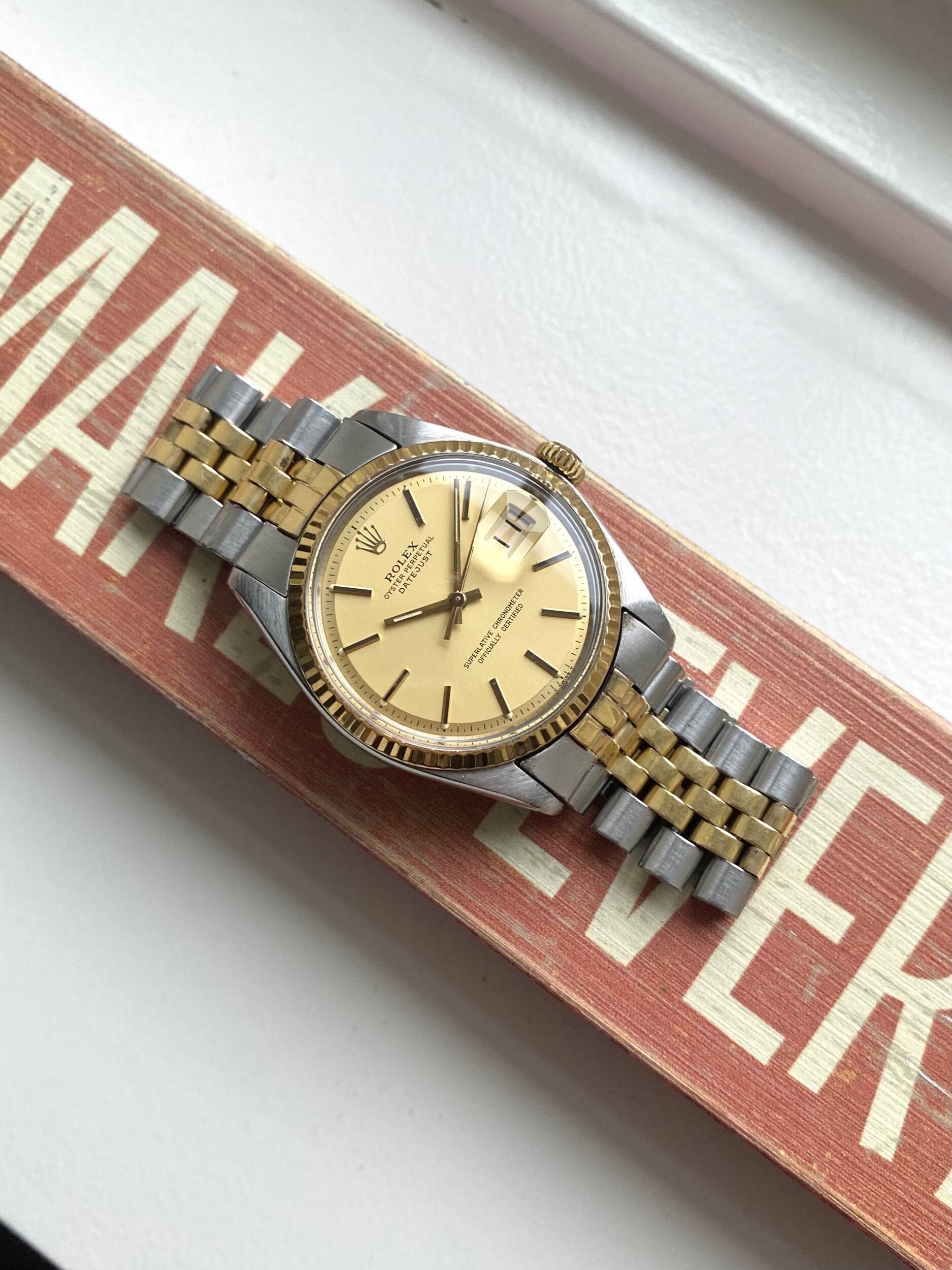 Rolex Datejust 1601 two tone champagne dial 36mm