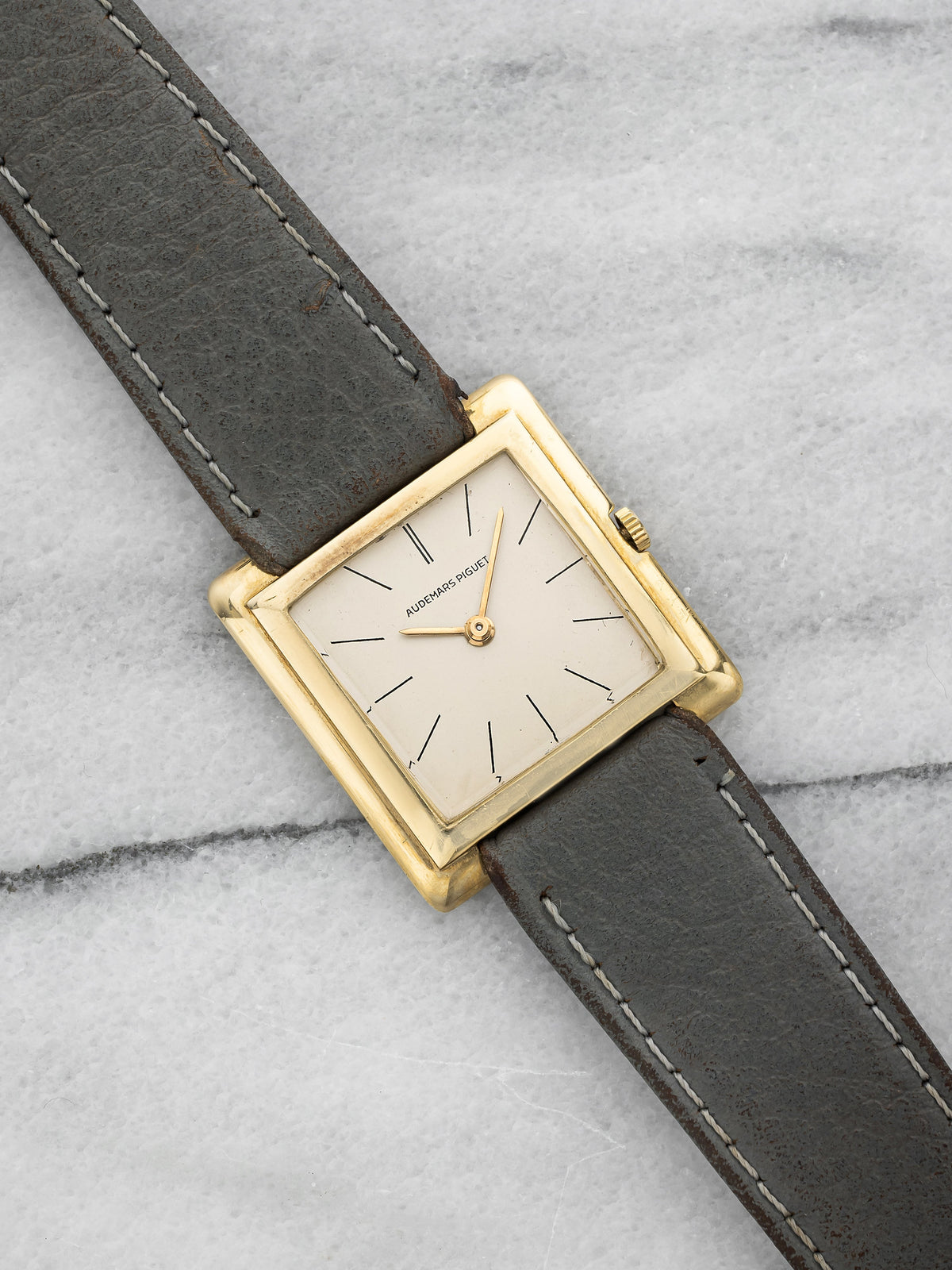 Vintage 1950s Audemars Piguet Tank 18K YG Cream Dial Manual 27mm