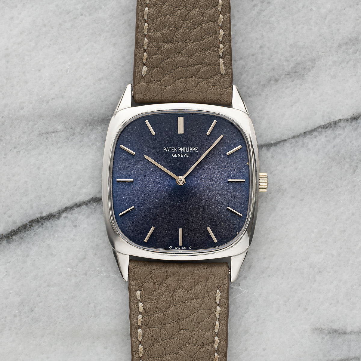 1970s Patek Philippe 3566 - 18K White Gold Purple Patina Dial