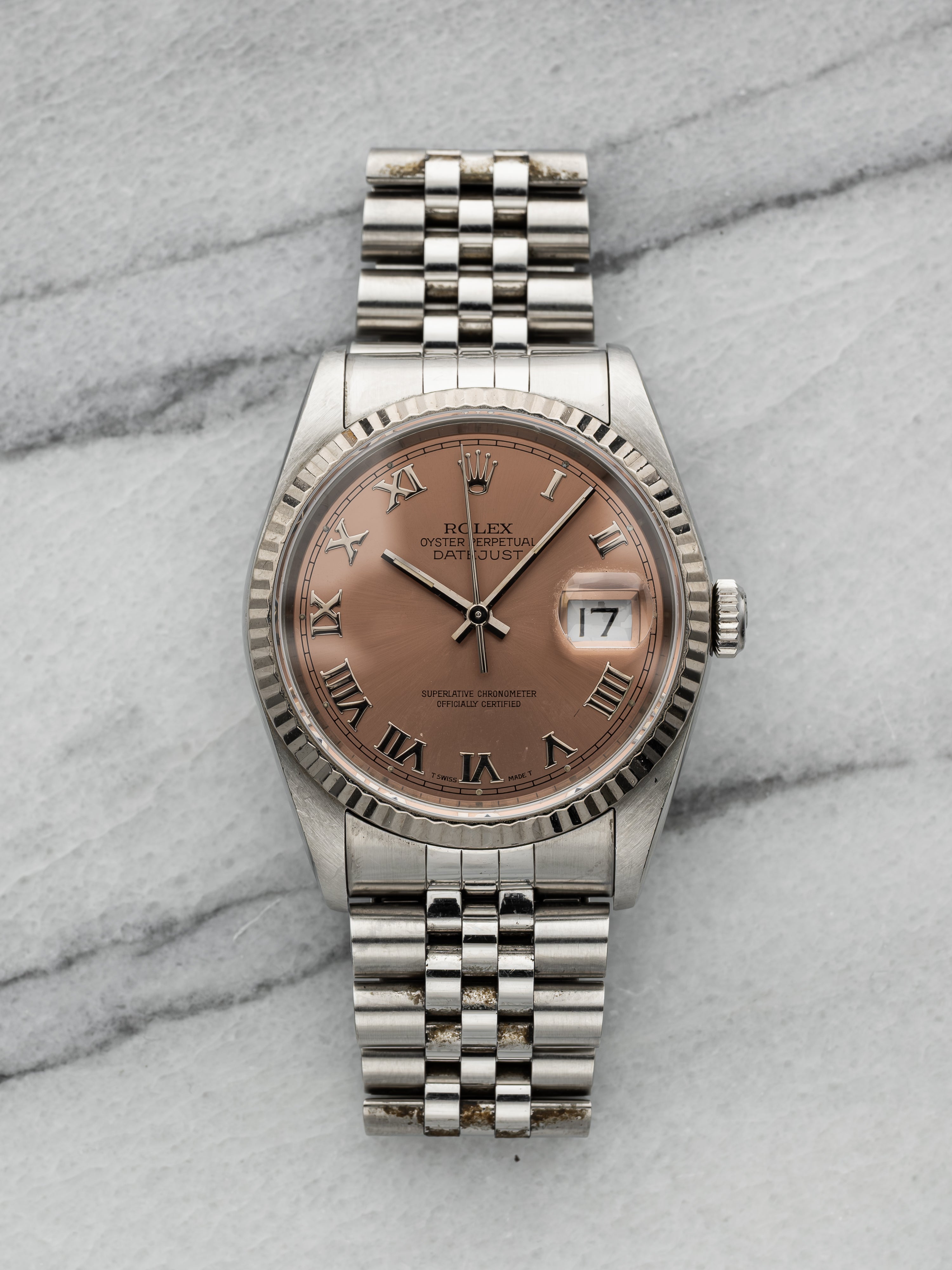 1988 Rolex Datejust 36 16234 - Steel & White Gold, Salmon Roman Dial