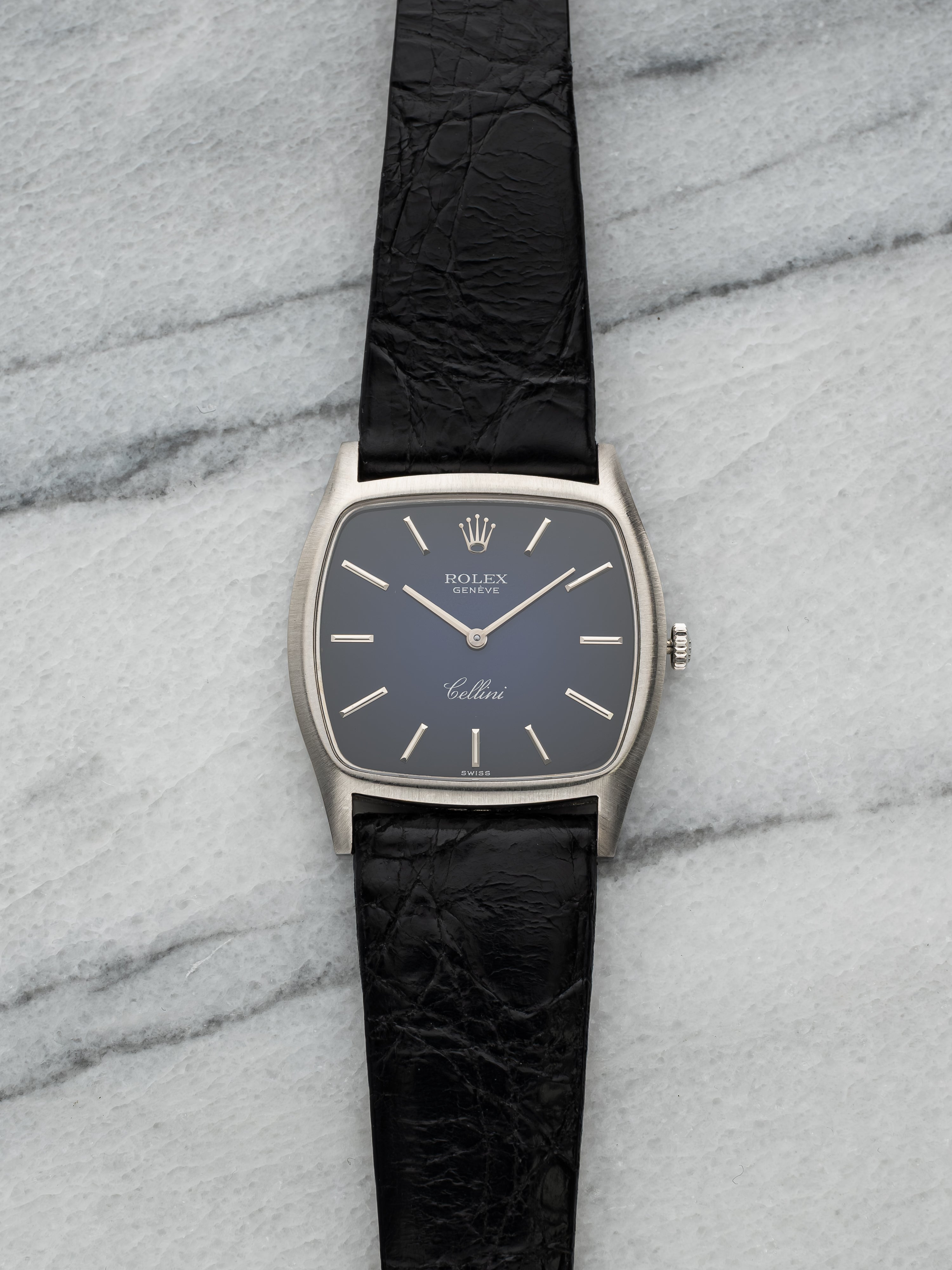 1981 Rolex Cellini 3805 - 18K White Gold, Blue Vignette Dial