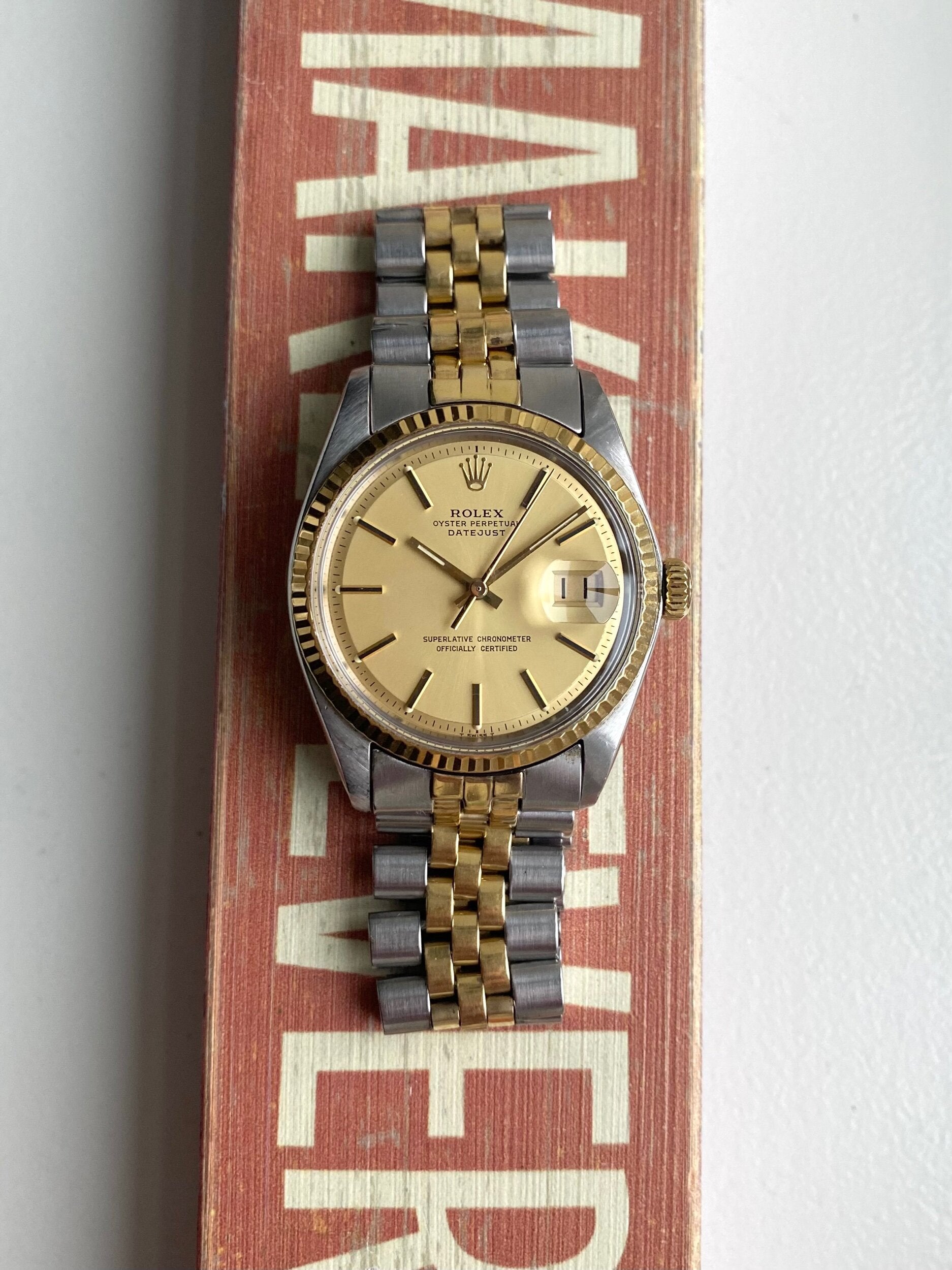 Rolex Datejust 1601 two tone champagne dial 36mm