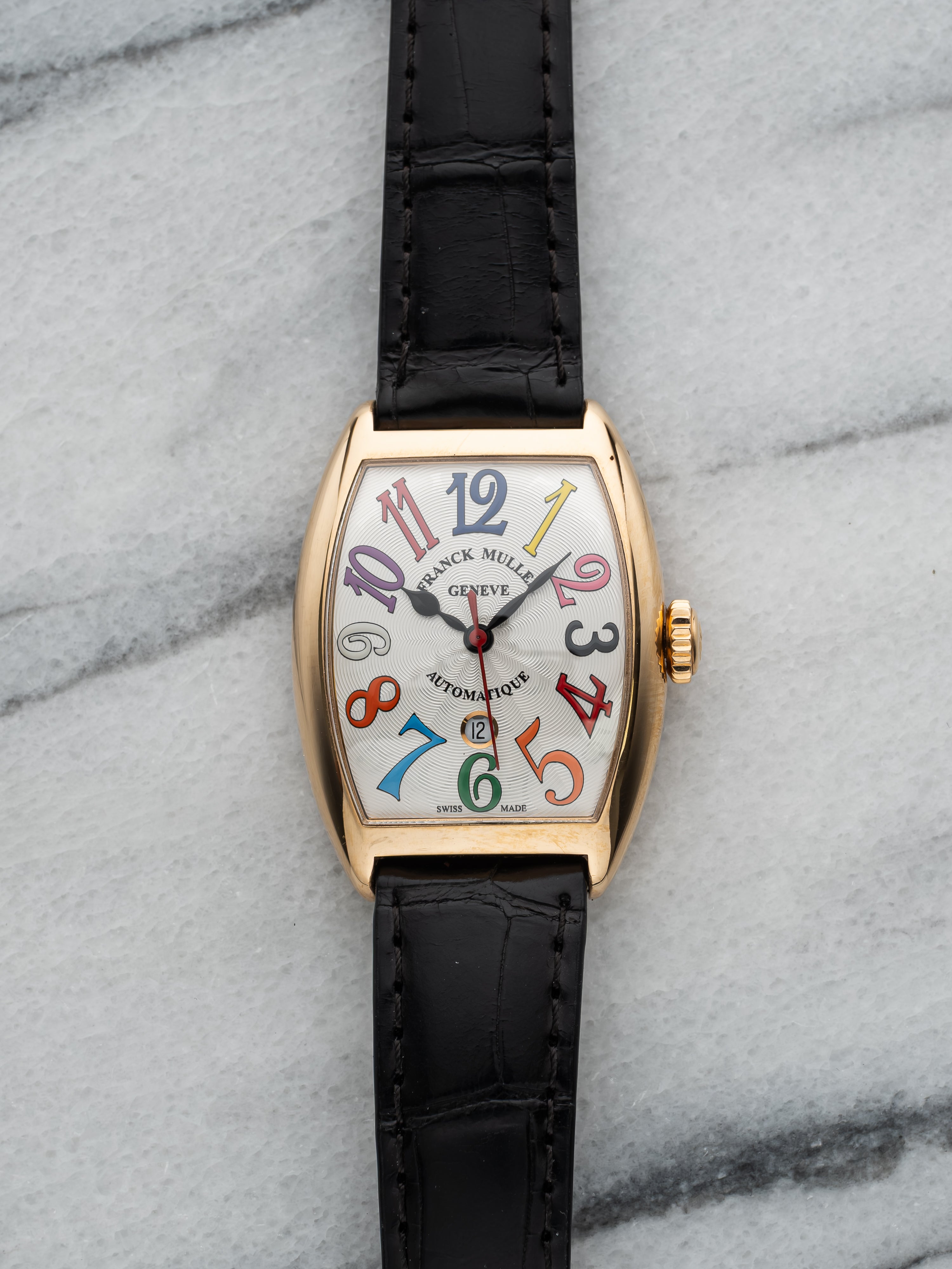 Franck Muller Color Dreams 7500 SC - 18K Rose Gold, White Guilloche Dial