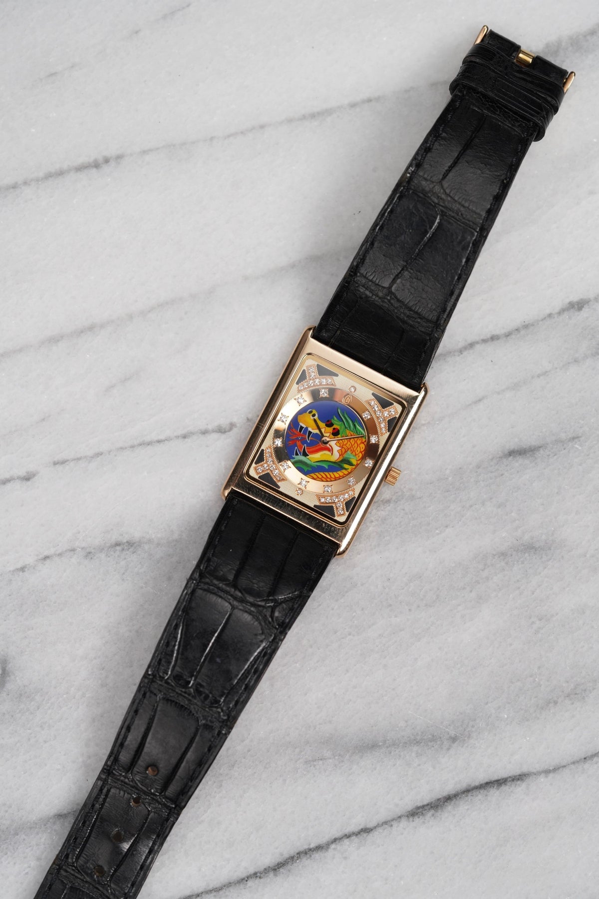 Vintage 1998 Concord "Year of The Dragon" 18K Rose Gold Enamel Dial Manual 29mm