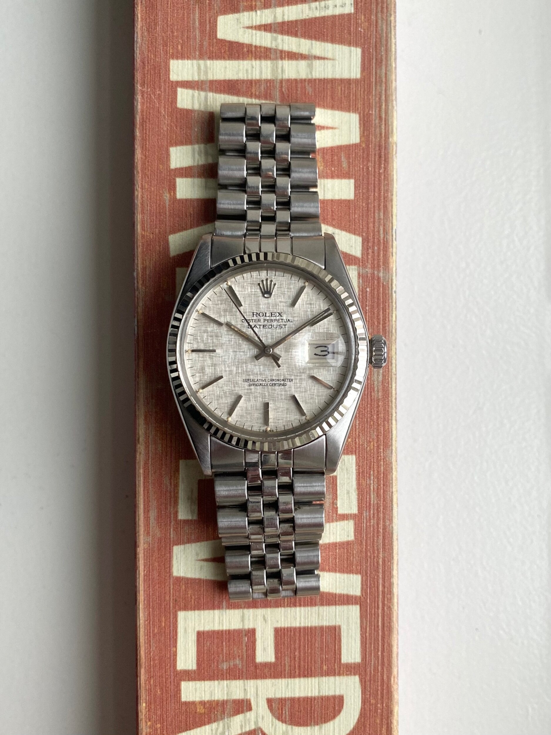 Rolex Datejust 16014 linen dial 36mm quickset