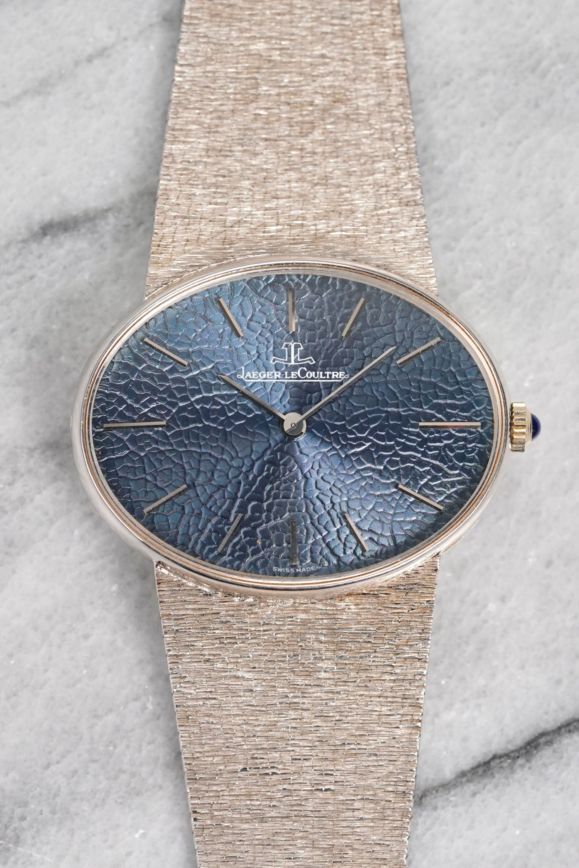 Jaeger-LeCoultre Ellipse – 18K White Gold Blue Floral Dial