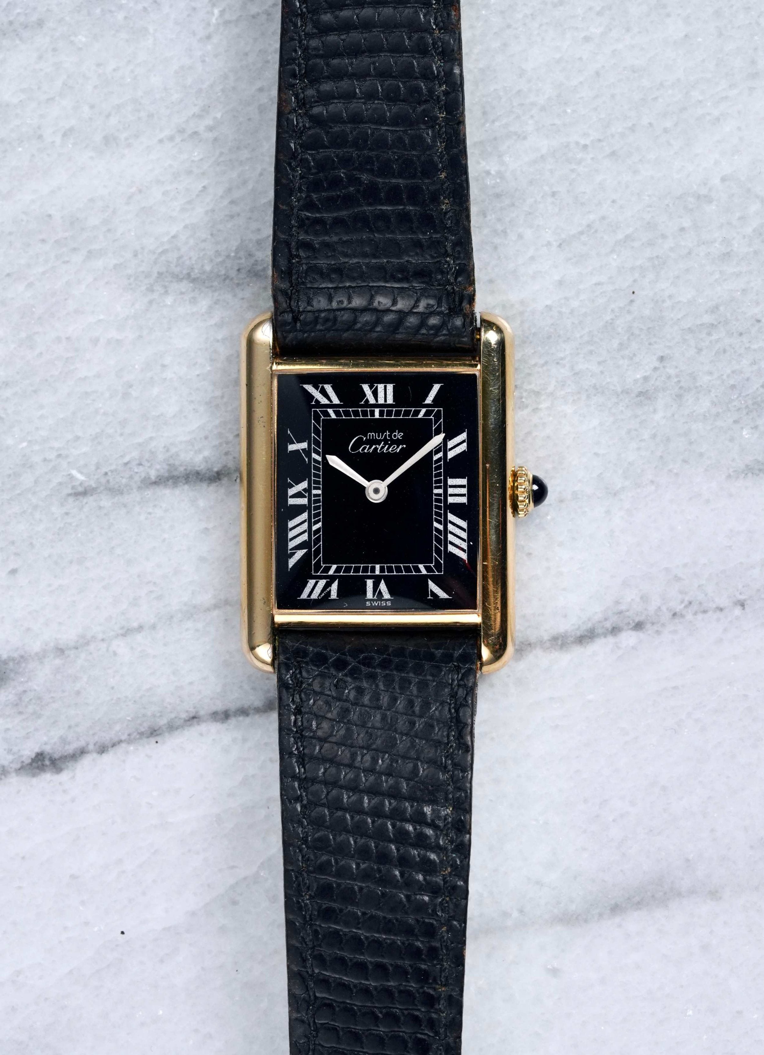 Cartier Tank - Black Roman numerals.