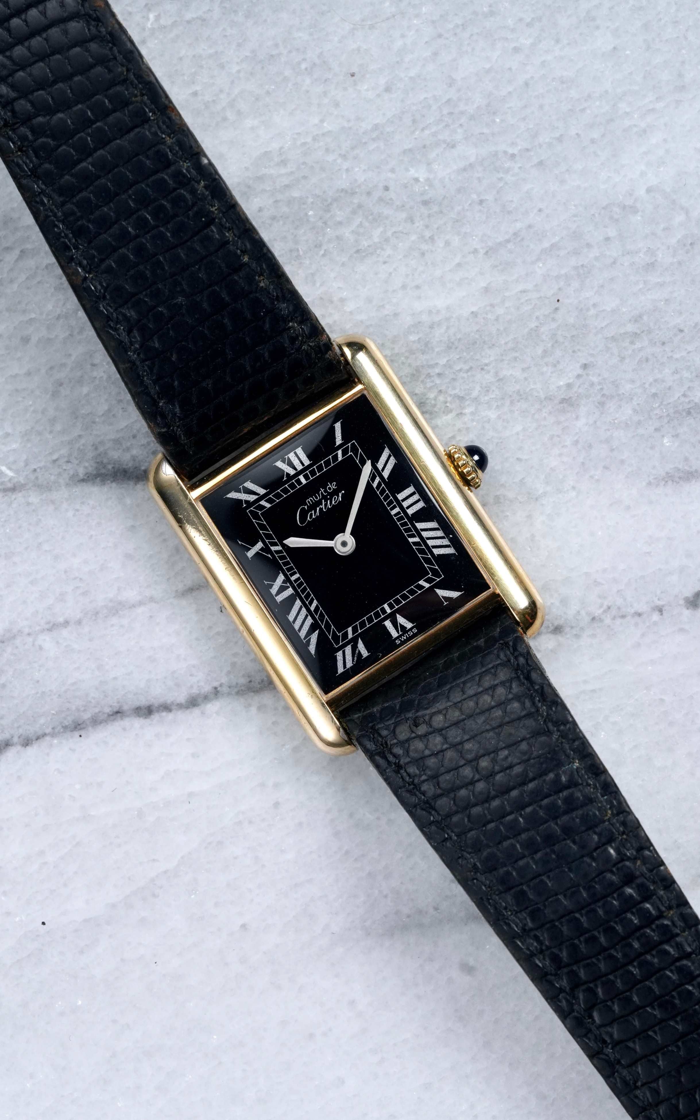 Cartier Tank - Black Roman numerals.