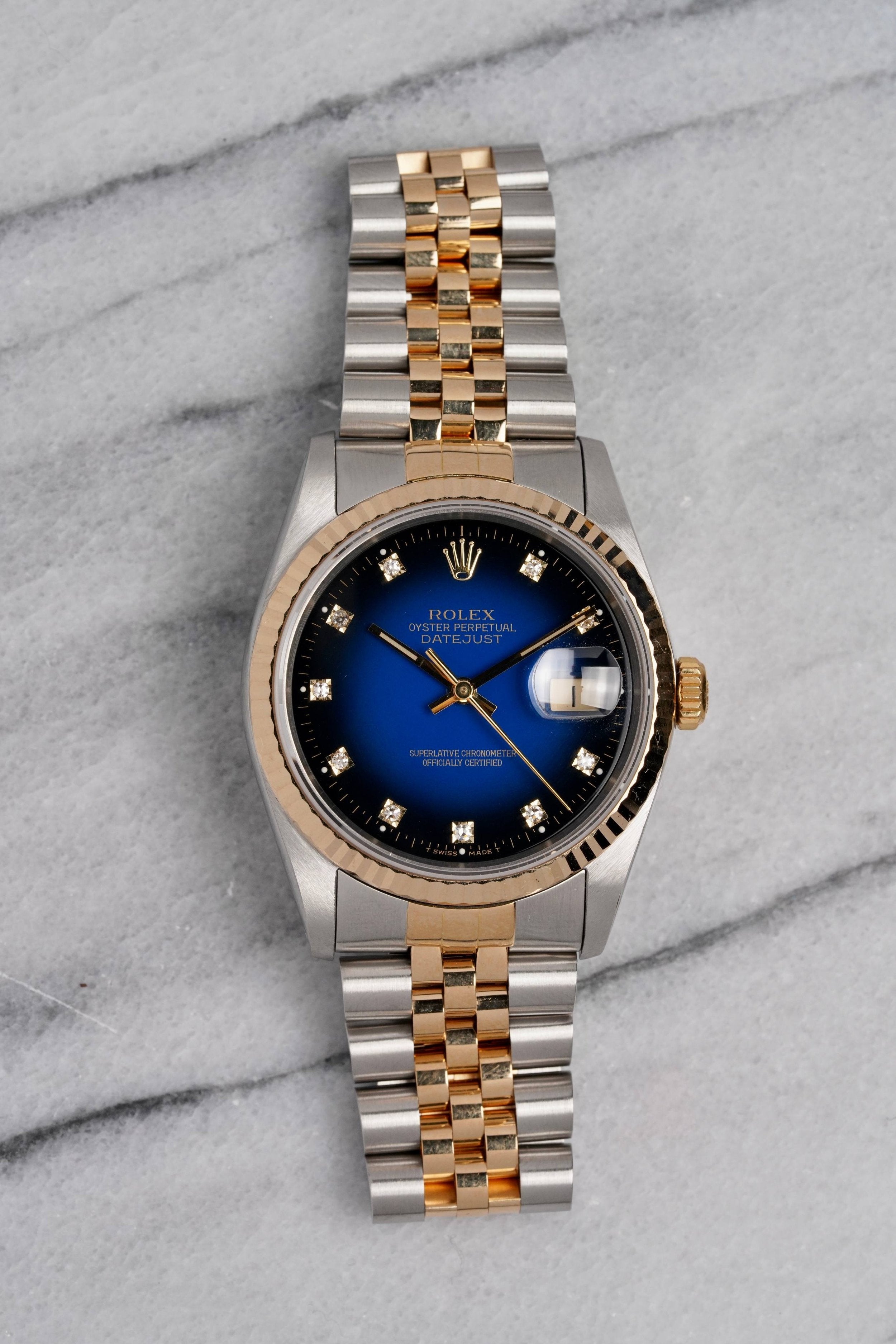 Rolex Datejust 16233 - Blue Vignette Diamond Dial