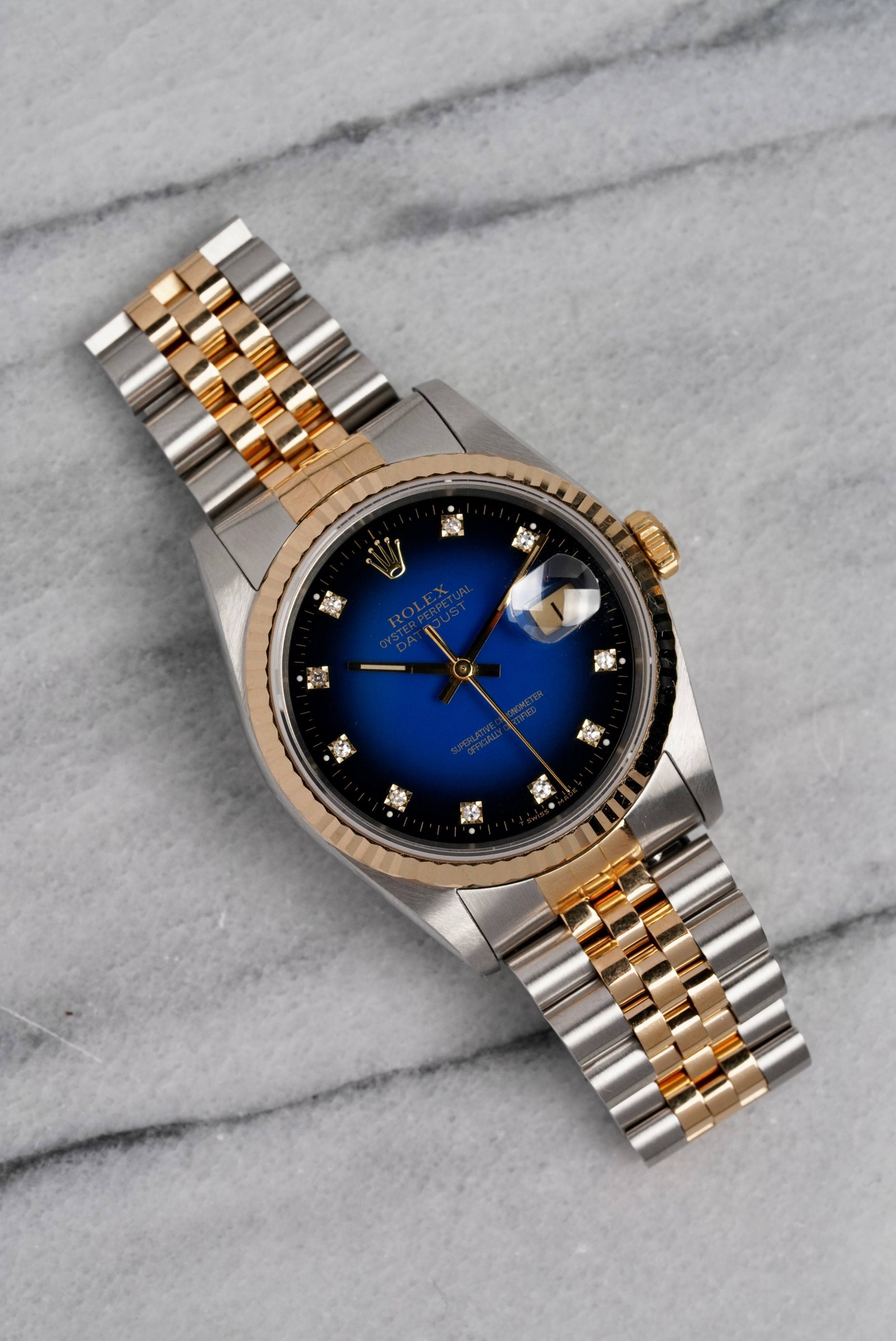 Rolex Datejust 16233 - Blue Vignette Diamond Dial