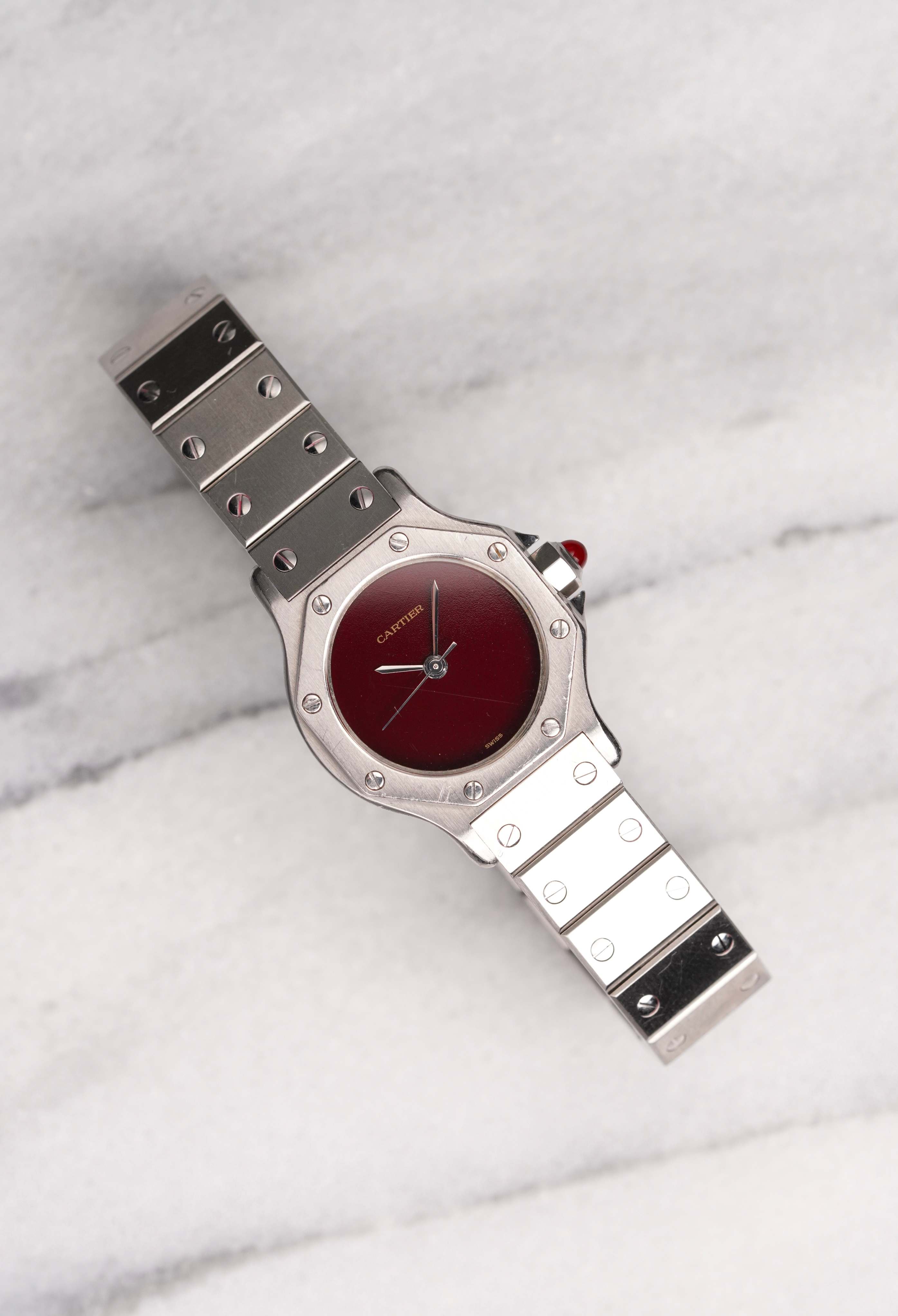 Cartier Octagon - Burgundy Dial