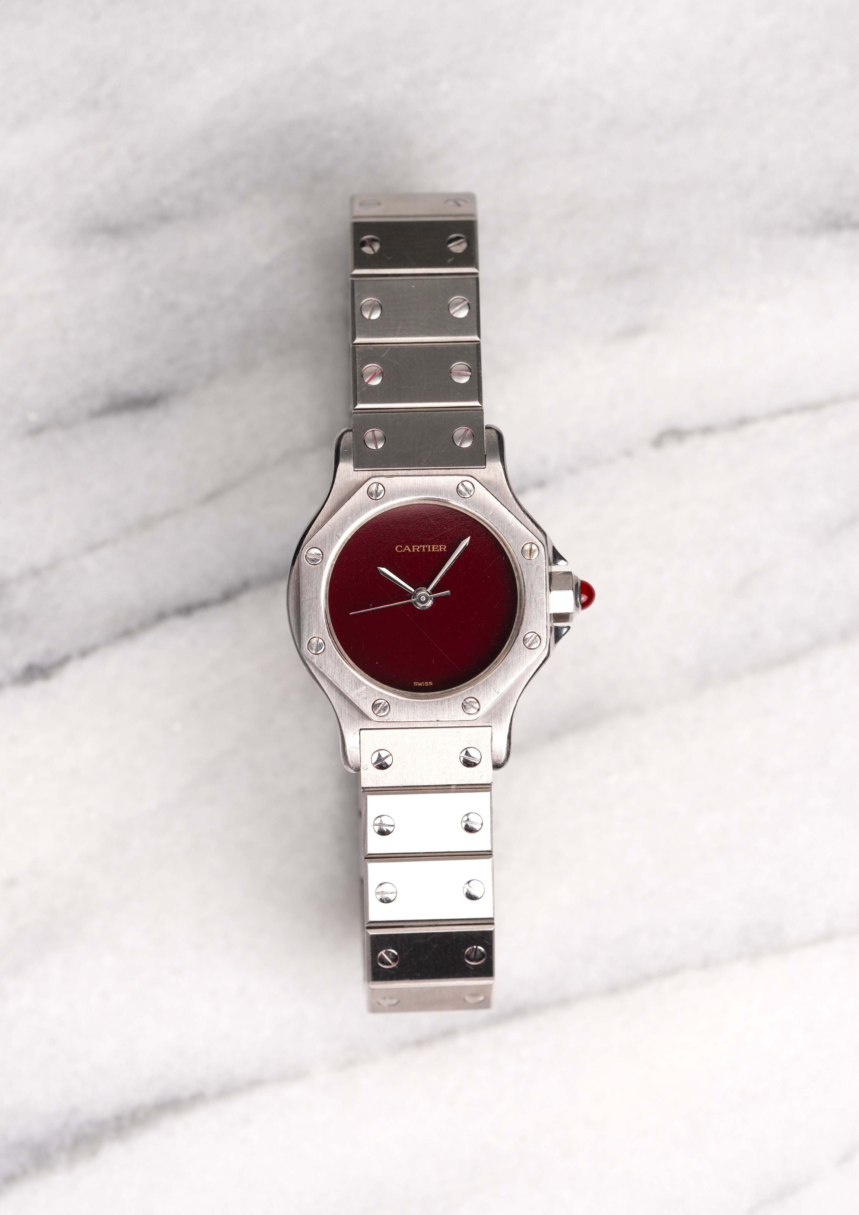 Cartier Octagon - Burgundy Dial