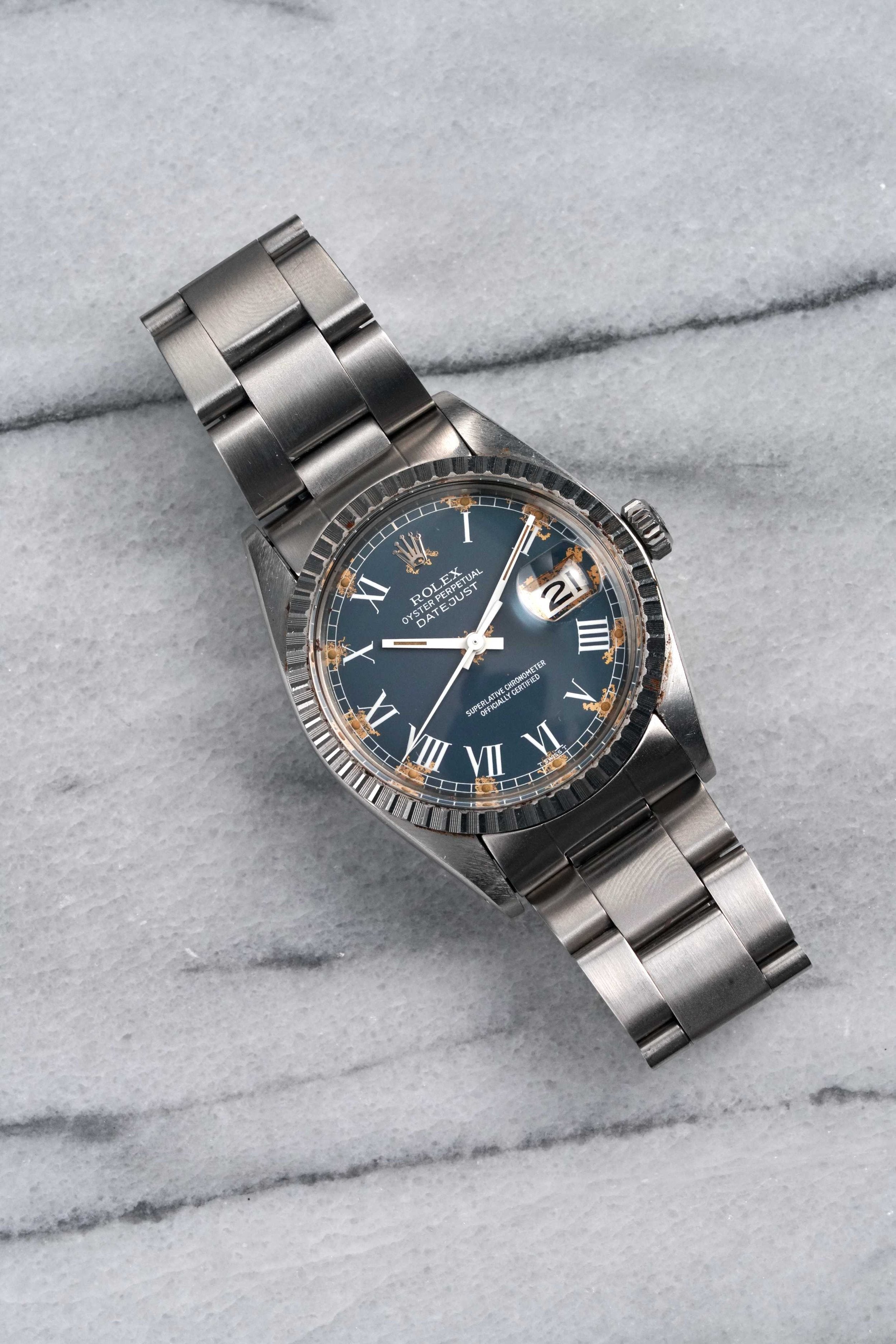 Rolex Datejust 16030 - Blue Buckley Dial.