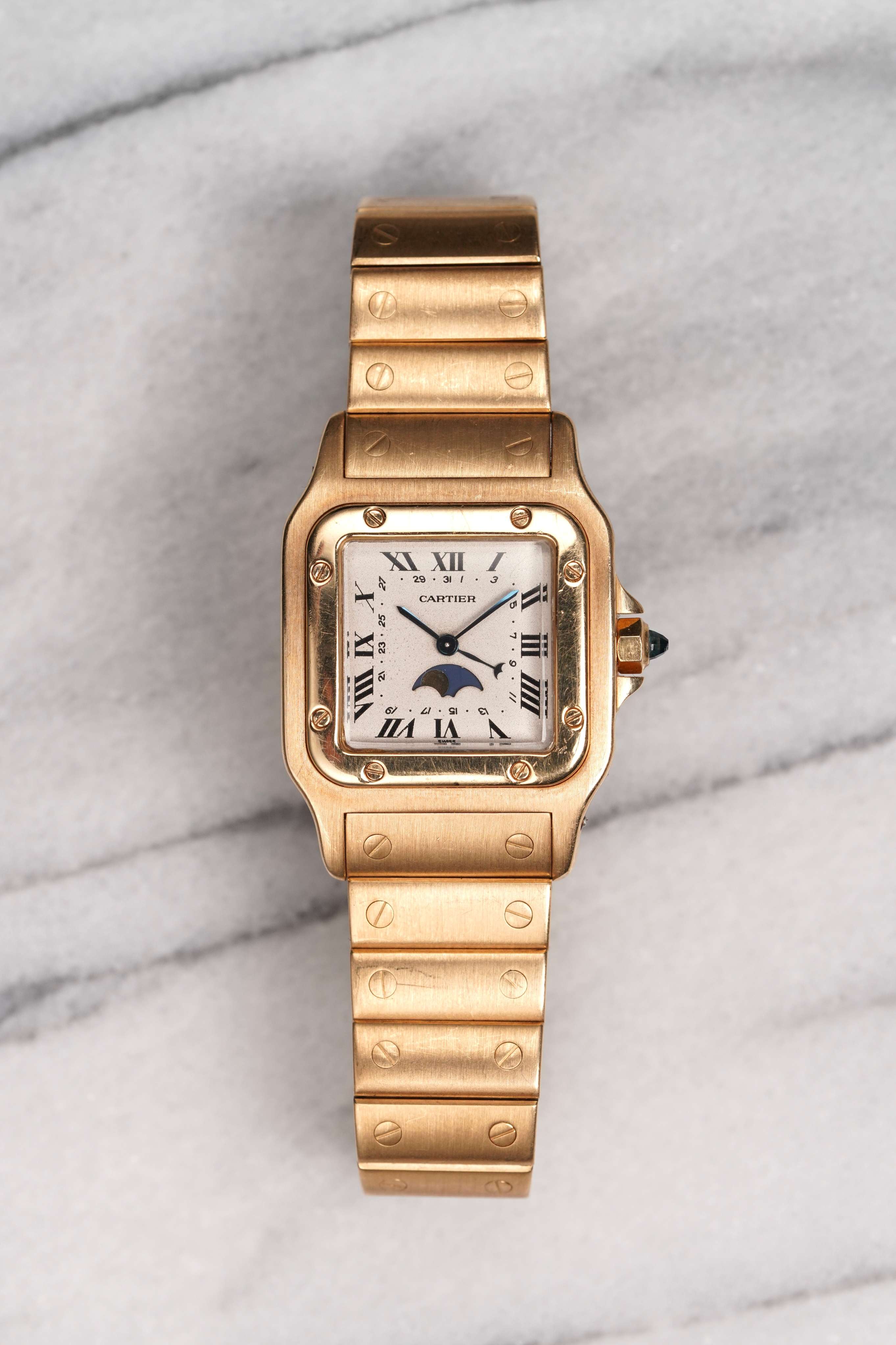 Cartier Santos - 18K Yellow Gold Moonphase.