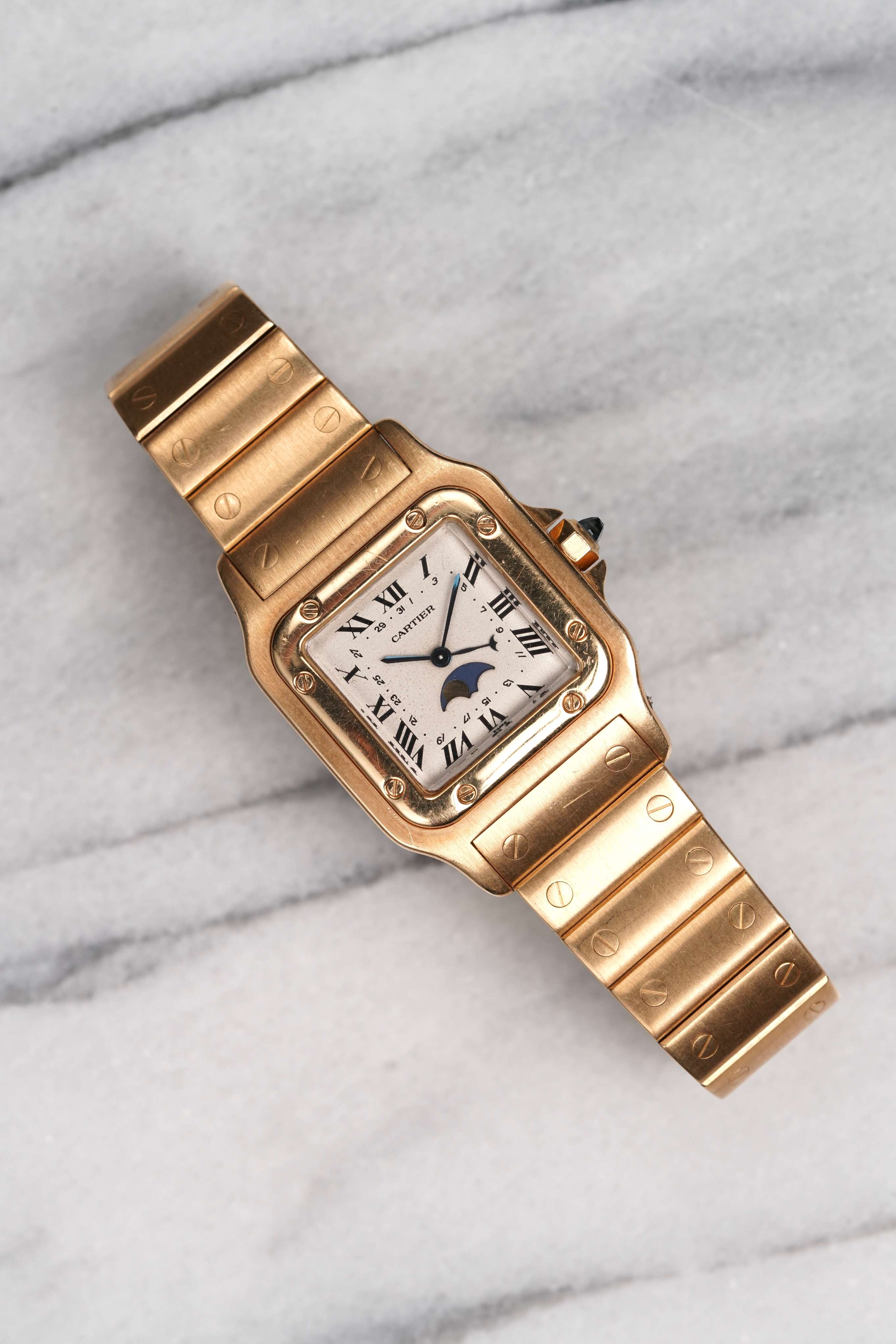 Cartier Santos - 18K Yellow Gold Moonphase.