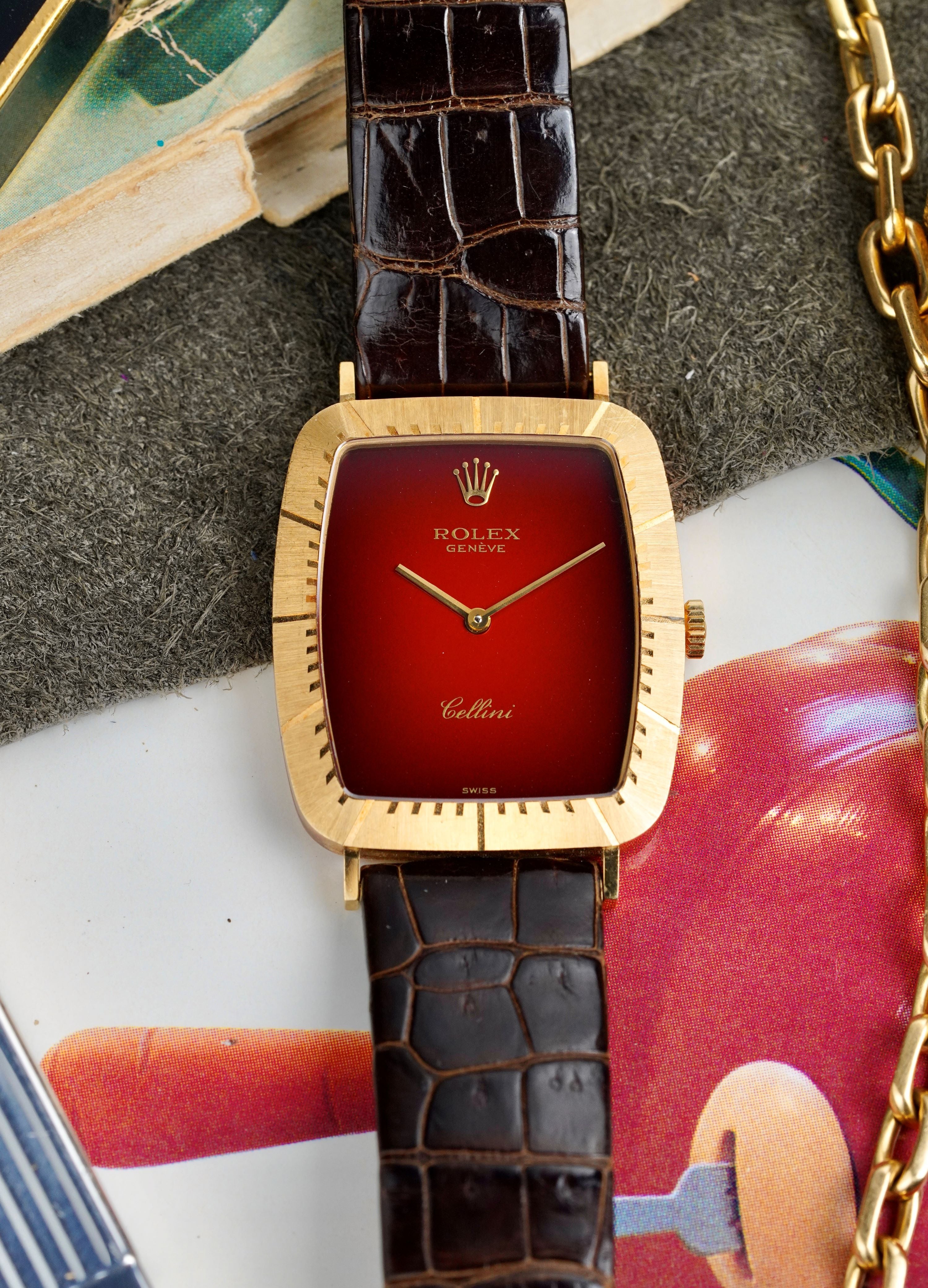 Rolex Cellini 4087 - Red Vignette Dial.