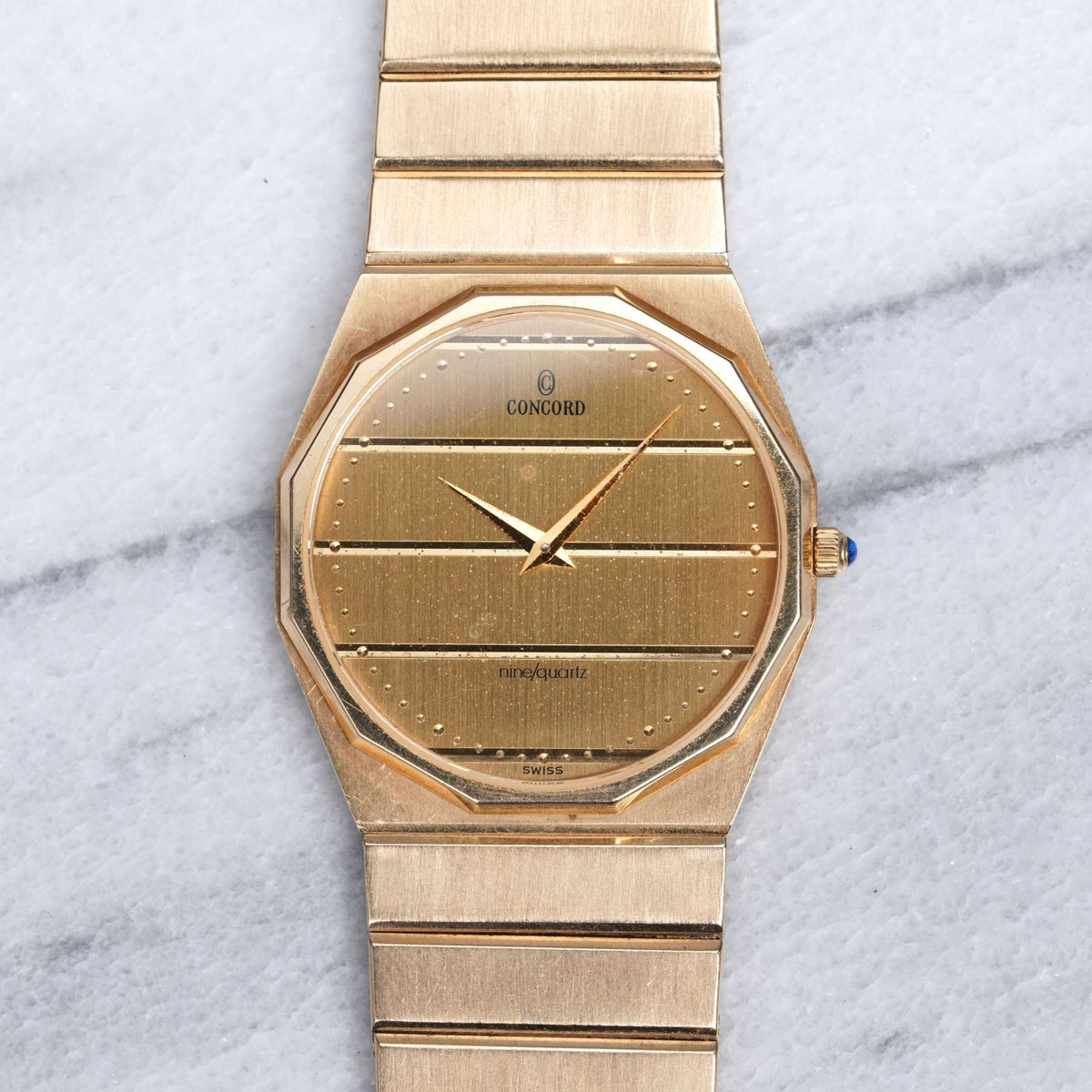 Authentic Concord 14K Solid Gold Watch Work Concord 14K Solid Gold Vintage Moon Watch, Quartz, 59 Grams main image 3