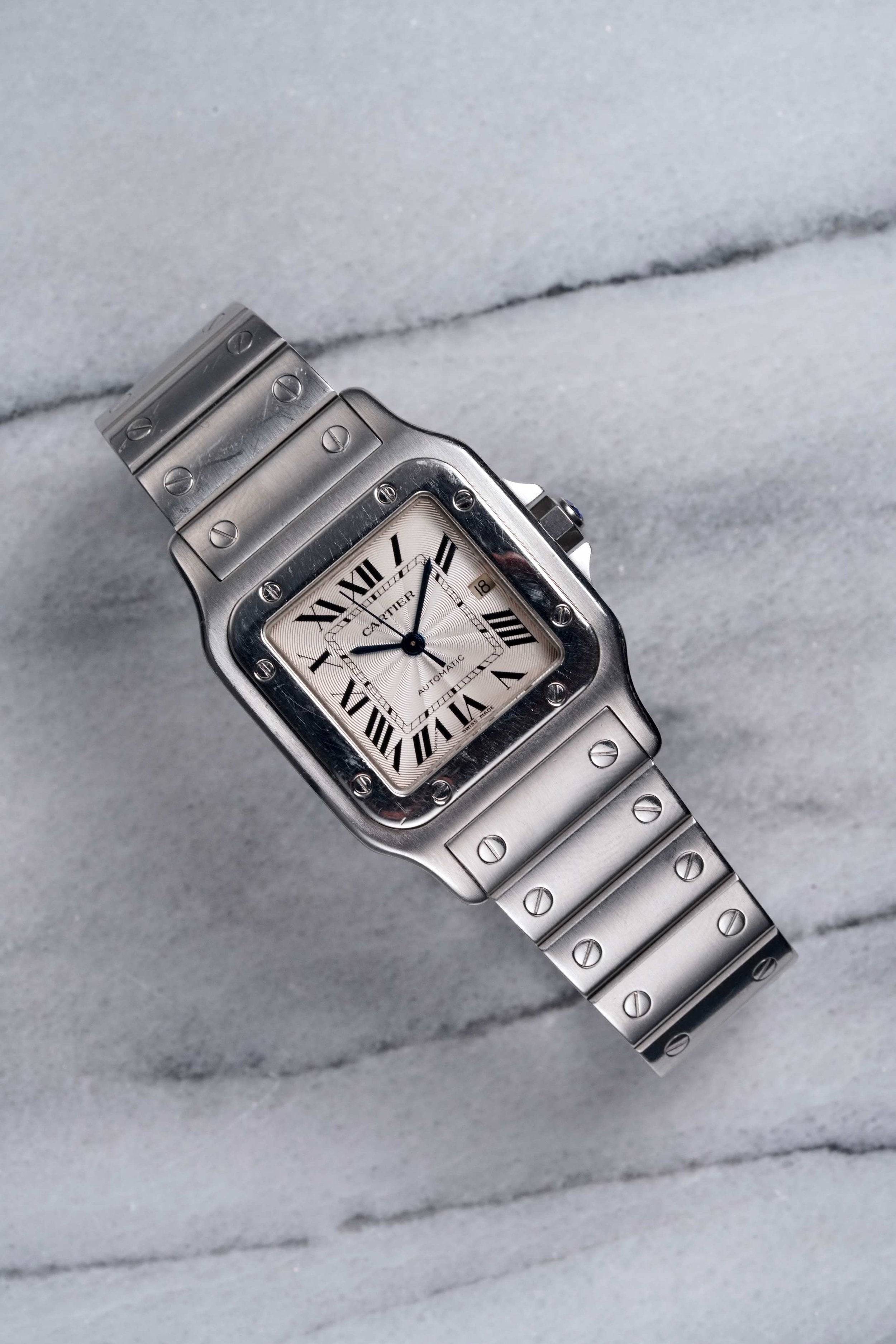 Cartier Santos - Silver Guilloche.