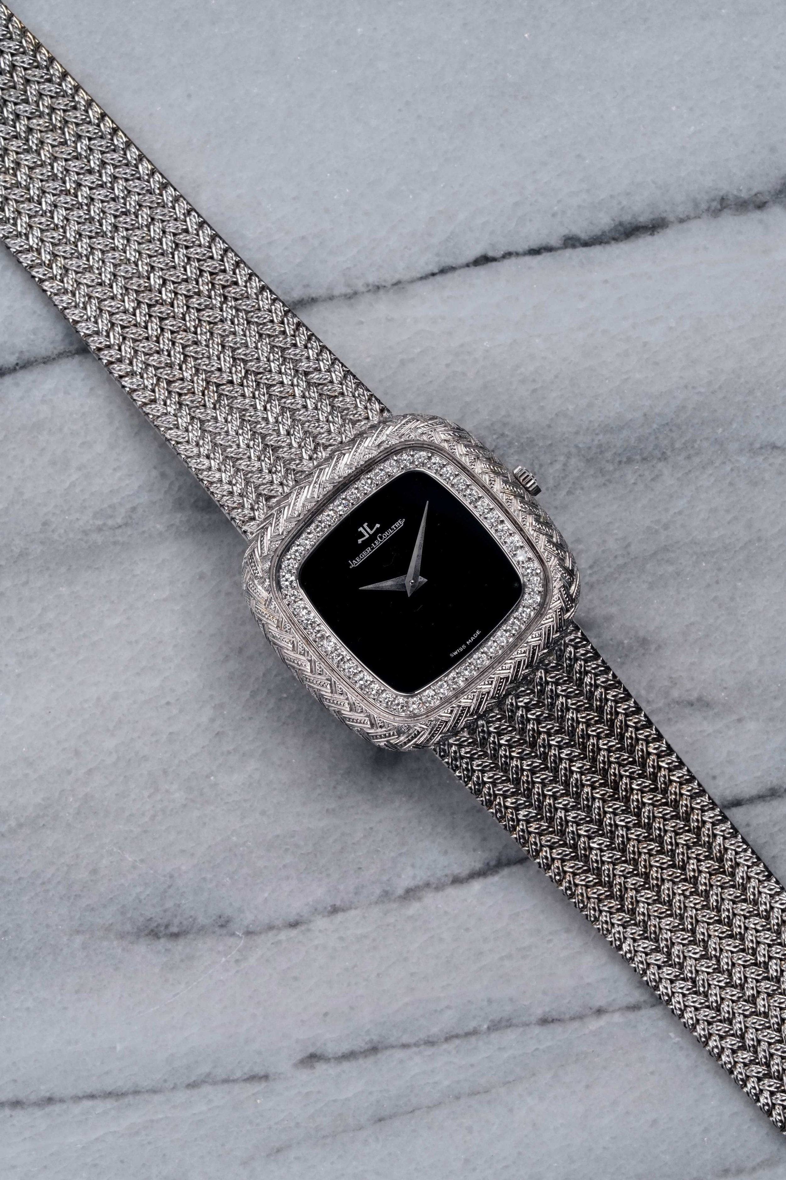 Jaeger Le Coultre - 18K White Gold/ Diamond Pave Dial.